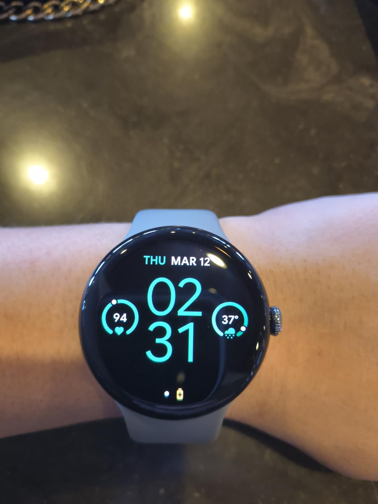 Google Pixel Watch 3 (45mm) 2024 Model - Android Smartwatch, Heart Rate Tracking, Fitbit Advanced Running, Fitness Insights, 24-Hour Battery - Matte Hazel Aluminum Case - Hazel Band - GPS (Renewed) customer photo 1