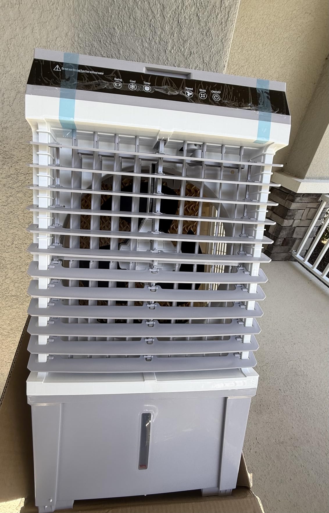 Uthfy Evaporative Air Cooler, 3-IN-1 Swamp Cooler with 5.3 Gallon Water Tank, 6 Ice Packs, Remote, 12H Timer, 120Oscillation, Portable Cooling Fan with 3 Speeds for Bedroom Home Office Garage customer photo 1