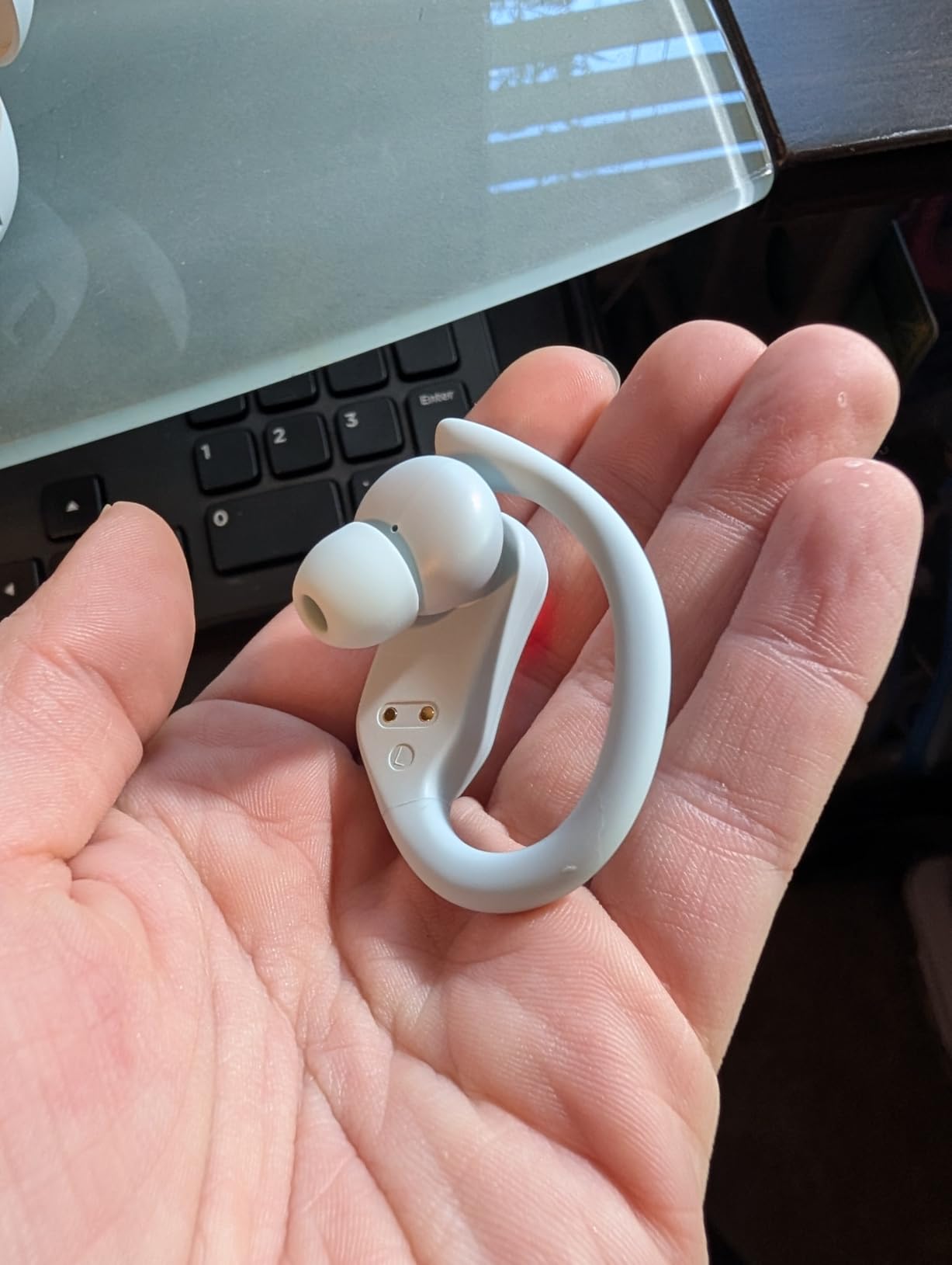 GNMN Active Noise Cancelling Ear Buds Wireless Earbuds 96hrs Playback Bluetooth Headphones Dual Battery Display Stereo Bass Earphones with Earhooks Microphone IPX7 Waterproof for Sports/Workout customer photo 2