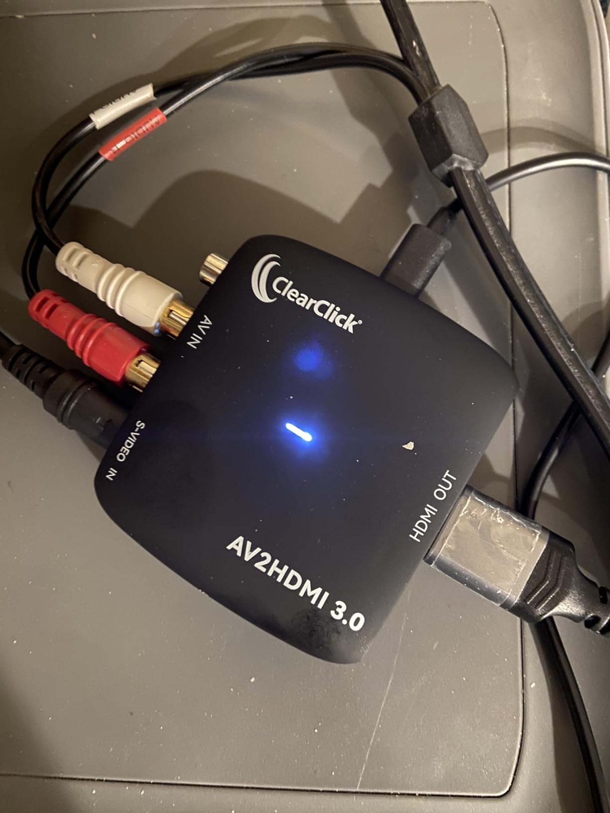 ClearClick AV to HDMI Converter 3.0 (Third Generation) - 1080P RCA or S-Video to HDMI Upscaler - with Remote Control for Image Adjustment - VHS, VCR, Camcorder, DVD, TV, Gaming Systems, PAL, NTSC customer photo 1