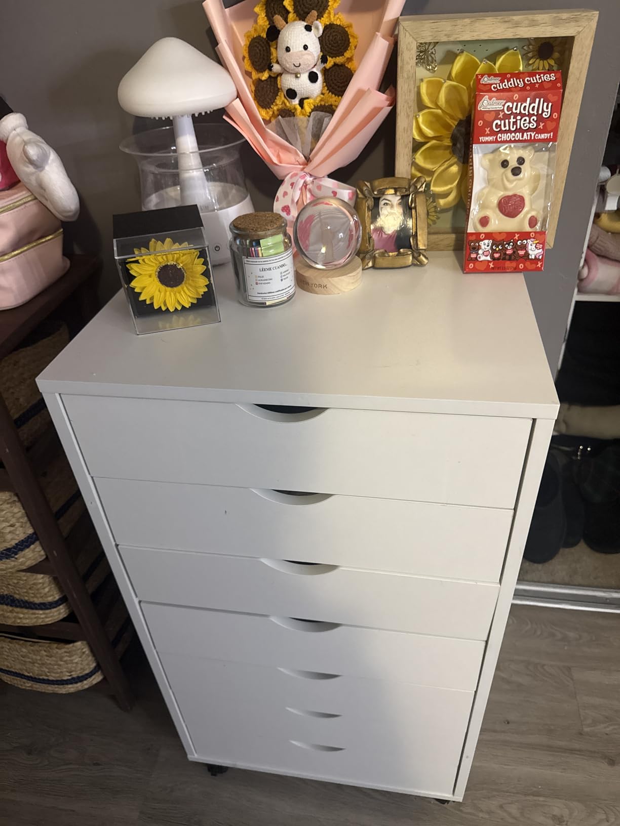 Sweetcrispy 2 Drawer Filing Cabinet Black, Rolling Wood File Cabinets with Printer Stand Under Desk Storage Lockable Wheels, Home Office Organizer customer photo 1