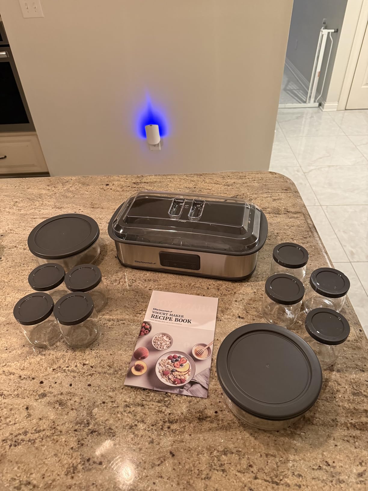 Elite Gourmet ProBioticPRO Digital Yogurt Maker, Programmable Temp and Time Control (68-127degF), Includes 8 Glass Jars (6 oz) plus 2 Large 1-Qt Bowls, Stainless Steel, Auto Shut-Off customer photo 2