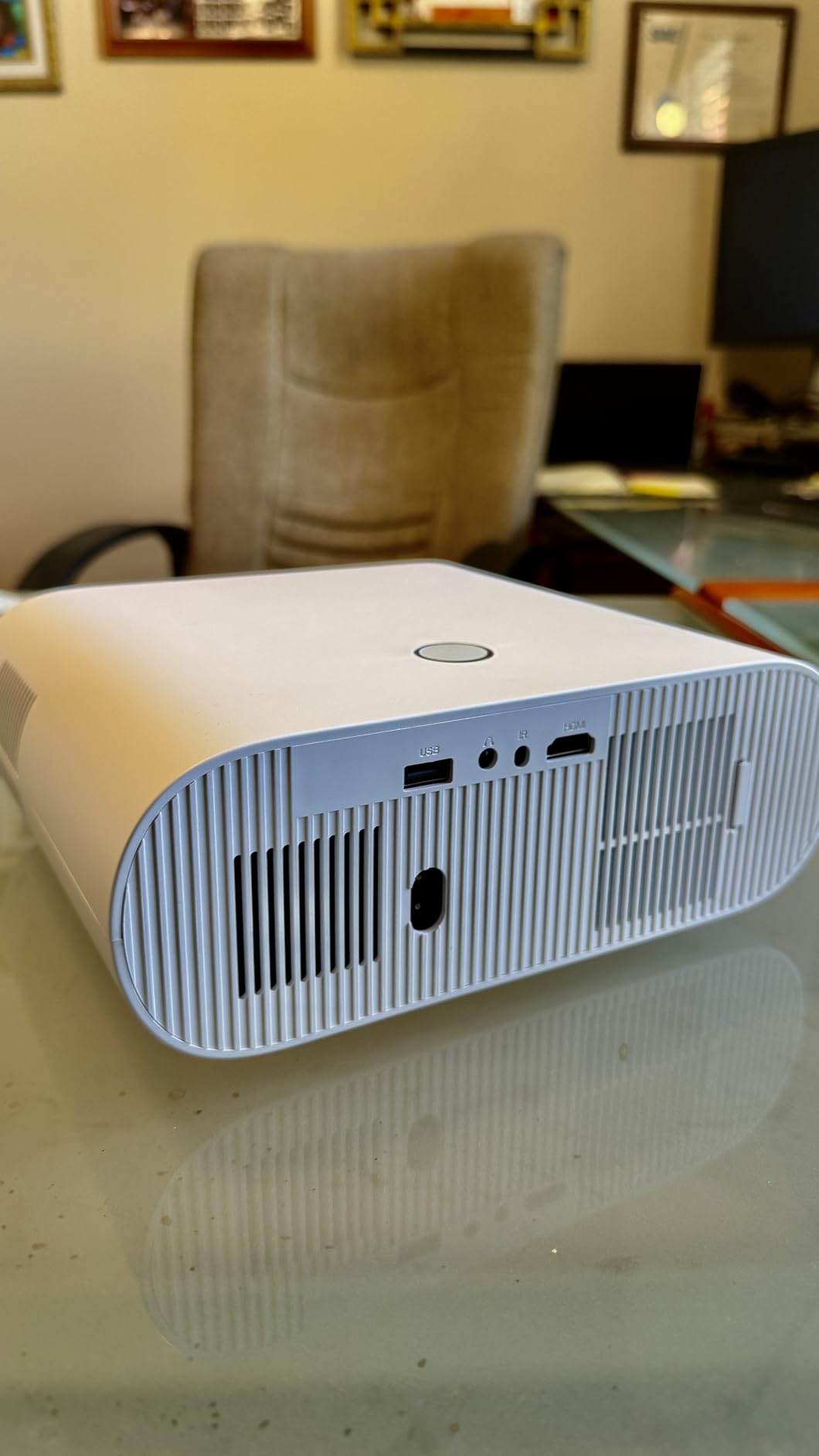 4K Projector Built-in Google TV: 2500 ANSI/Auto Lens Cap & 4D Keystone/Auto Focus & AI Voice Control, Sovboi Smart Portable Projector with WiFi6 & Bluetooth, Outdoor Movie Projector for Streaming Apps customer photo 1