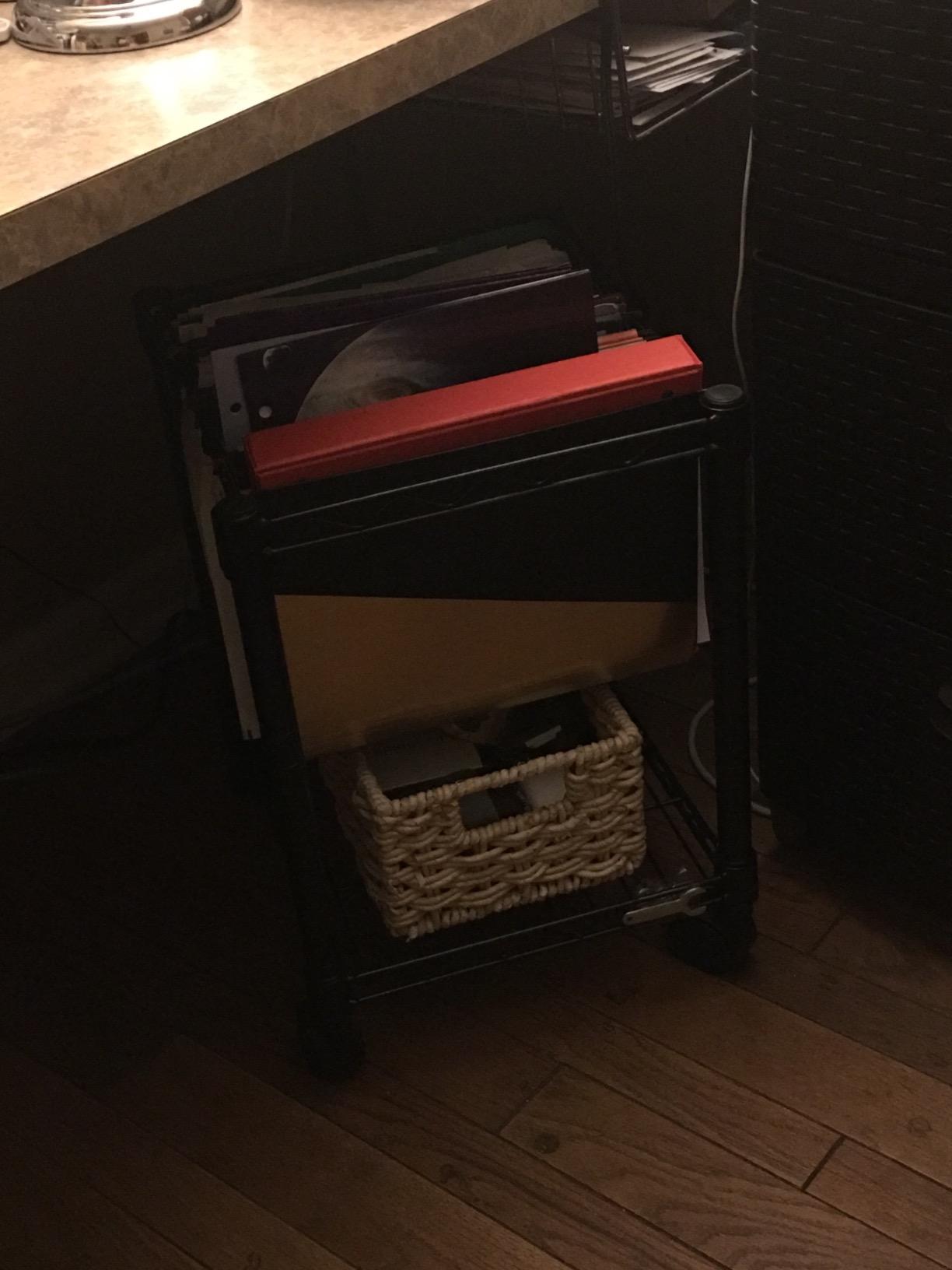 Safco Compact Rolling Cart, Fits Letter and Legal-Size Hanging Folders, Mobile File Storage, Steel, Black customer photo 2