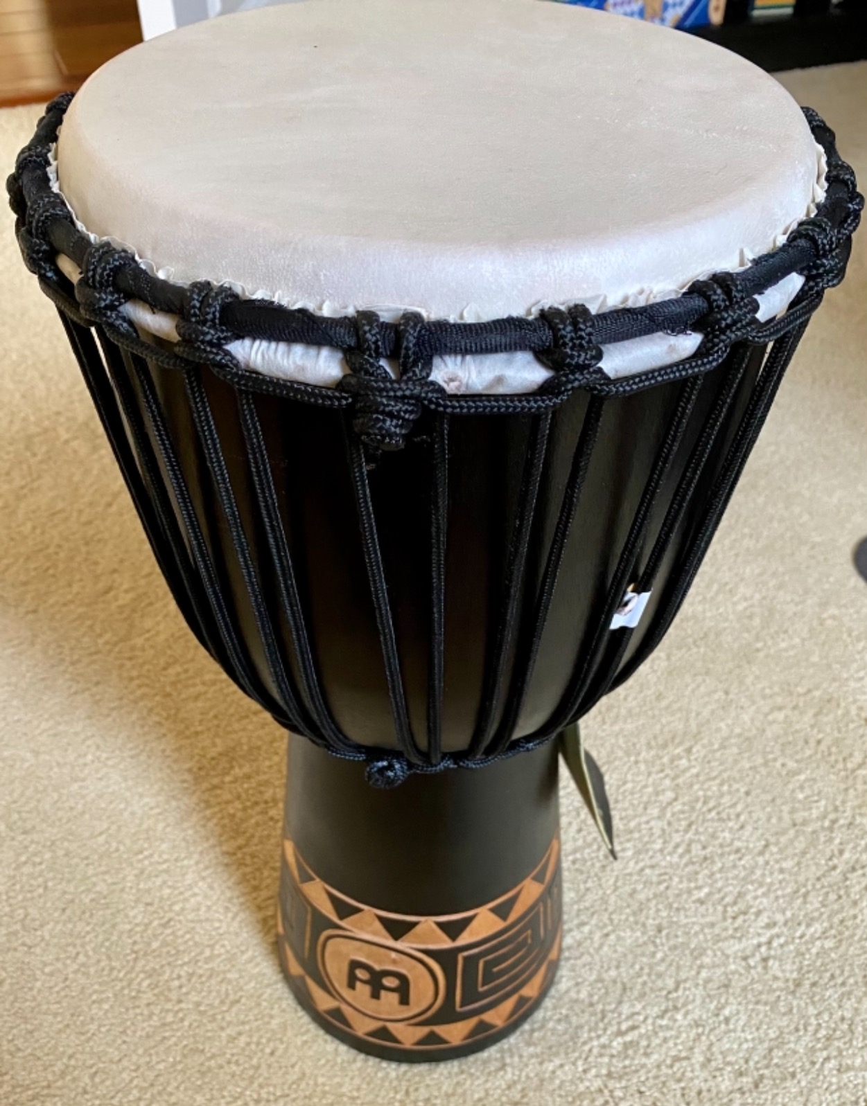 Meinl Percussion Djembe Drum African Hand Drum Instrument for Adults - NOT MADE IN CHINA - Mahogany Wood / Natural Head 12