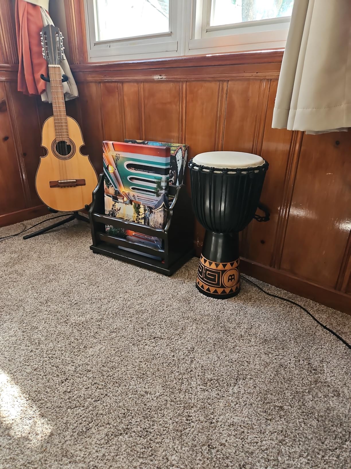 Meinl Percussion Djembe Drum African Hand Drum Instrument for Adults - NOT MADE IN CHINA - Mahogany Wood / Natural Head 12