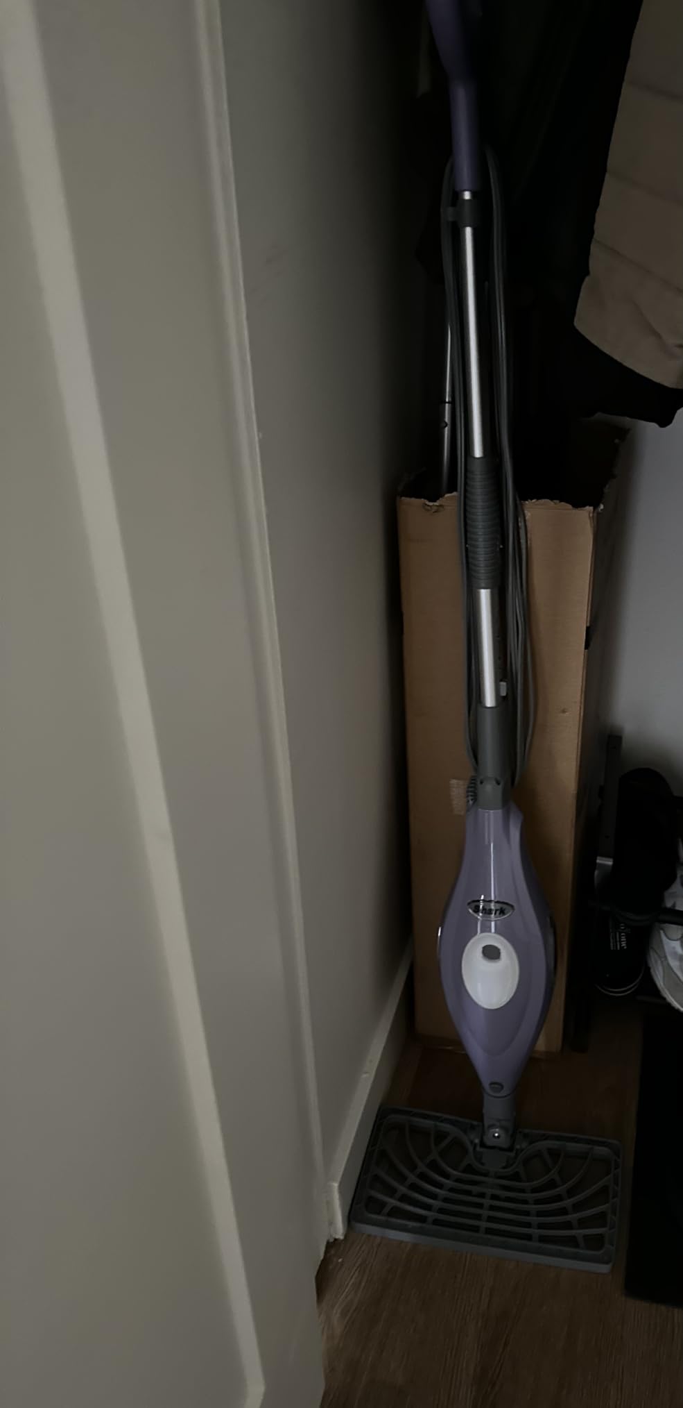 Shark Steam Pocket Mop with 2 Washable Double-sided Pads, Steam Sanitization, Swivel Steering, Lightweight, Steam Cleaner for Sealed Hard Floors, Hardwood, Marble, Tile, Purple, S3501 customer photo 1