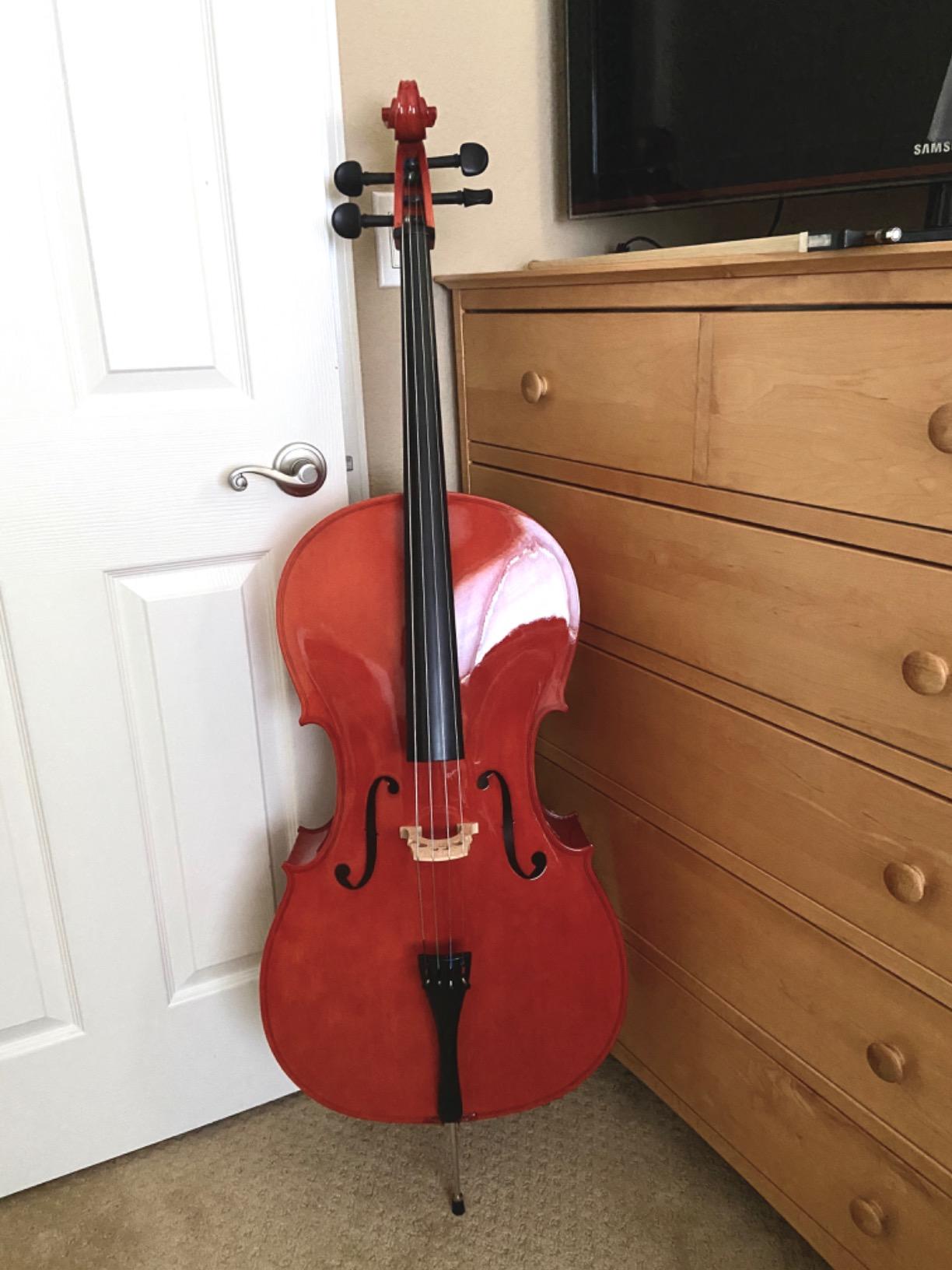 Cecilio 4/4 Full Size Cello Kit for Beginners, Spruce Top Acoustic Cello, Cello Kit with/Bow, Stand, Rosin, Bag, Stringed Music Instruments for School Orchestras, Performances, Black customer photo 2