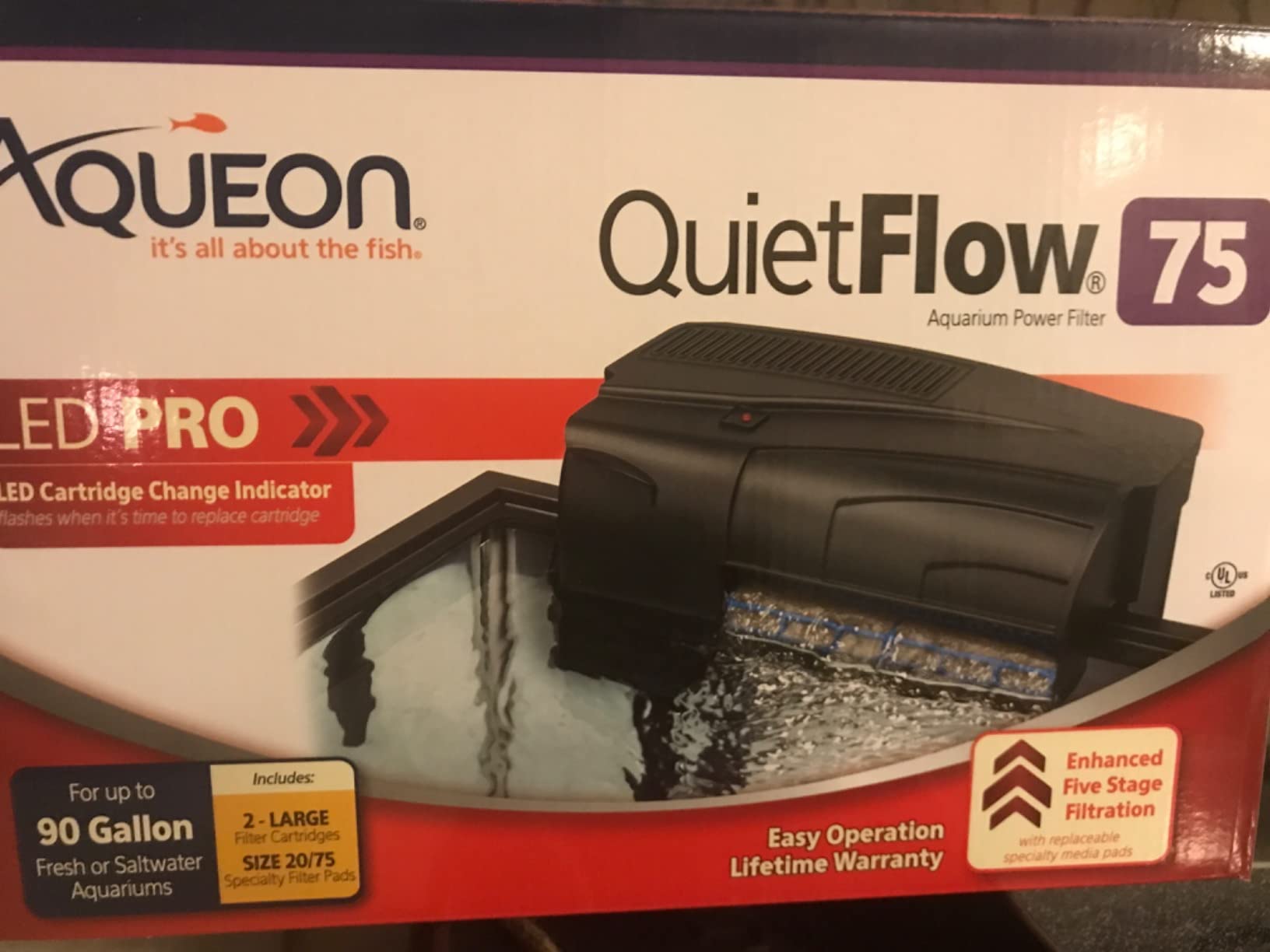 Aqueon QuietFlow 75 LED PRO Aquarium Fish Tank Power Filter For Up To 90 Gallon Aquariums customer photo 1