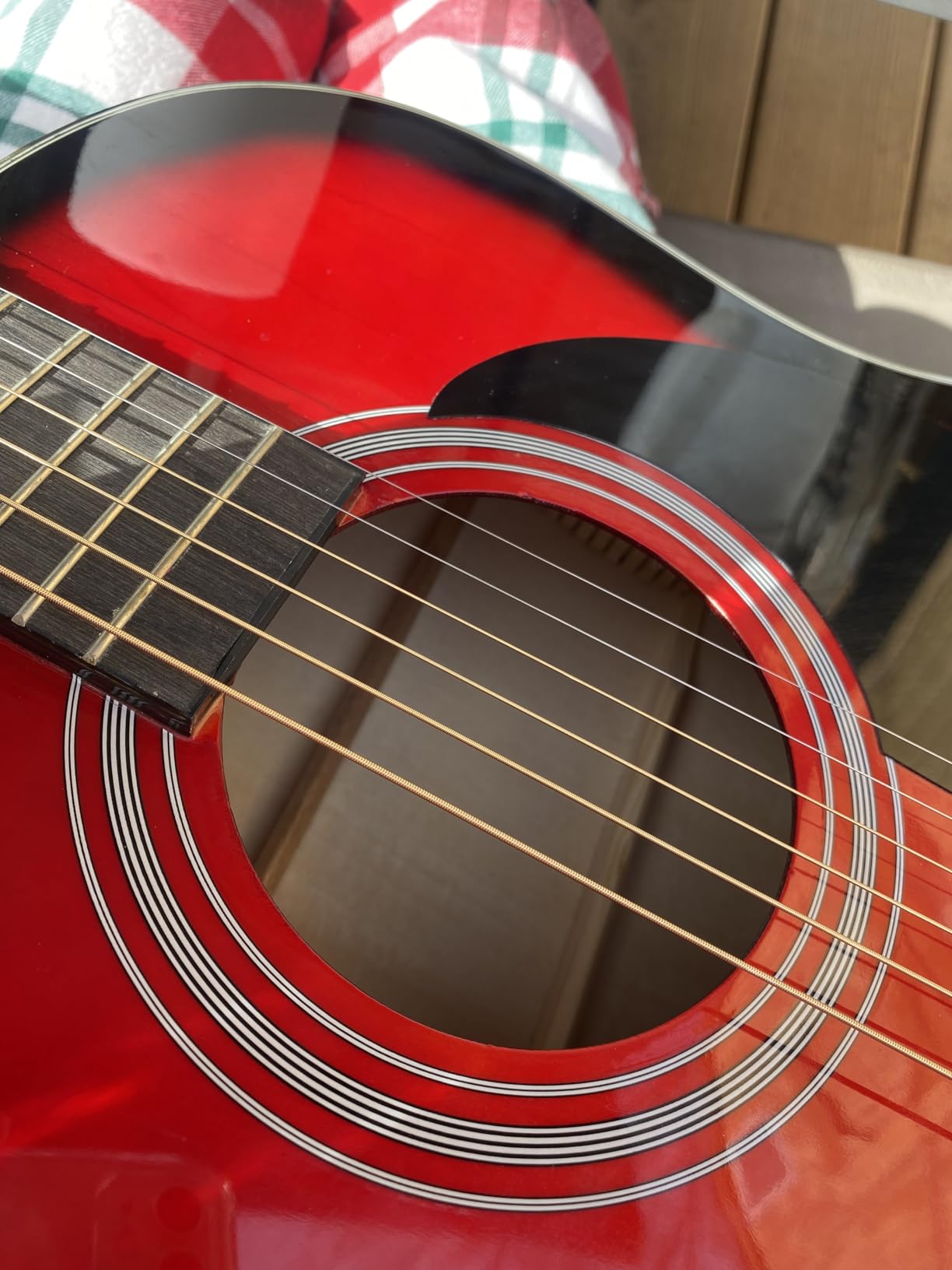 Best Choice Products 41in Full Size Beginner All Wood Acoustic Guitar Starter Set w/Gig Bag, Strap, Capo, Strings, Picks - Natural customer photo 1