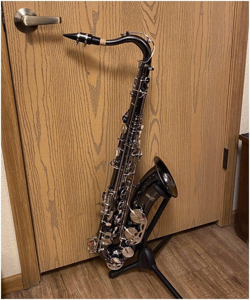Mendini By Cecilio Tenor Saxophone - B Flat Black Golden Lacquer Saxophone for Beginner Musicians with Hard Case, Tuner, Mouthpiece, 10 Reeds customer photo 2