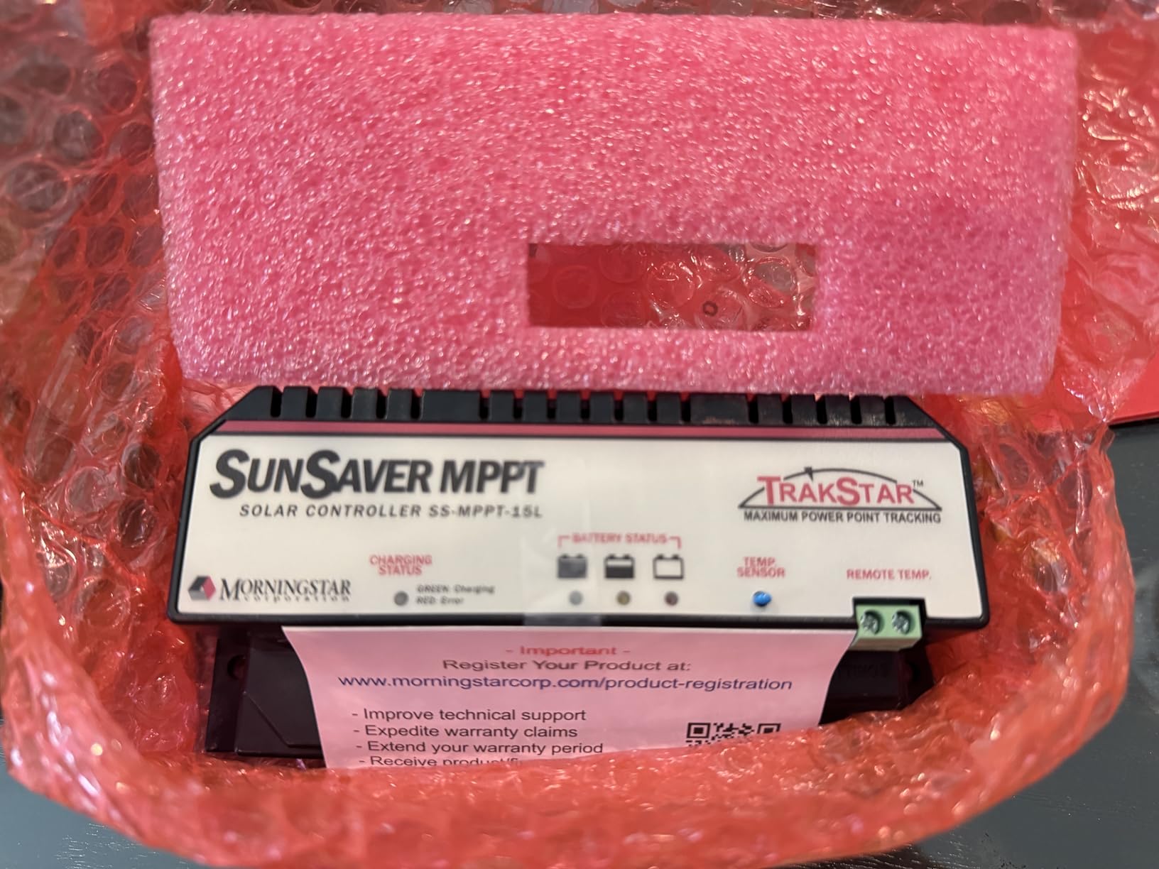 Morningstar SunSaver 15A MPPT Solar Charge Controller SS-MPPT-15L - Solar Panel Regulator, Supports 12/24V LA/Li Batteries, Load/Lighting Control, HazLoc Rated, Low Noise, 5 Yr WTY - Designed in USA customer photo 1