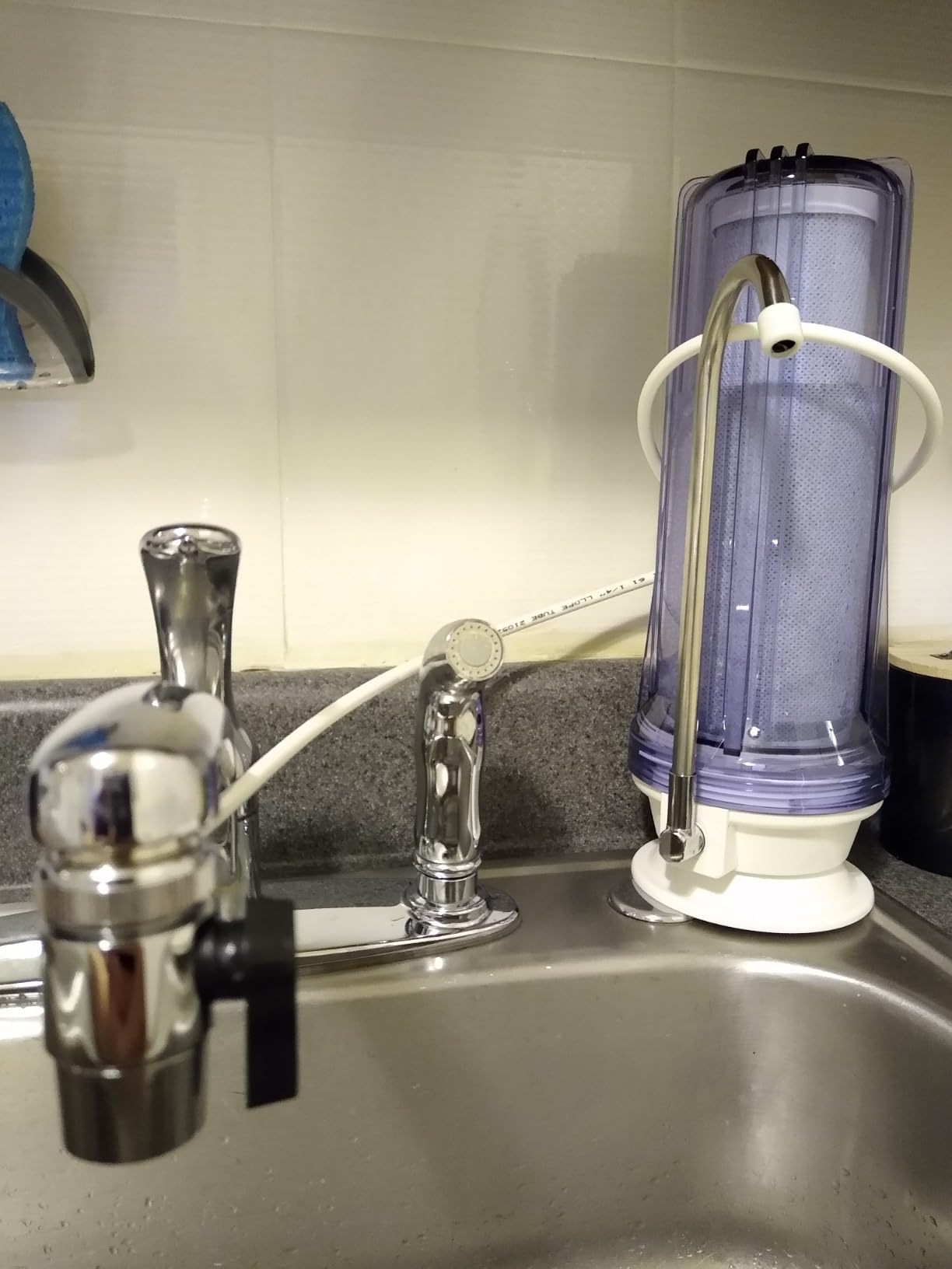 iSpring CKC1C Countertop Drinking Water Filtration System with Carbon Filter, 2.5