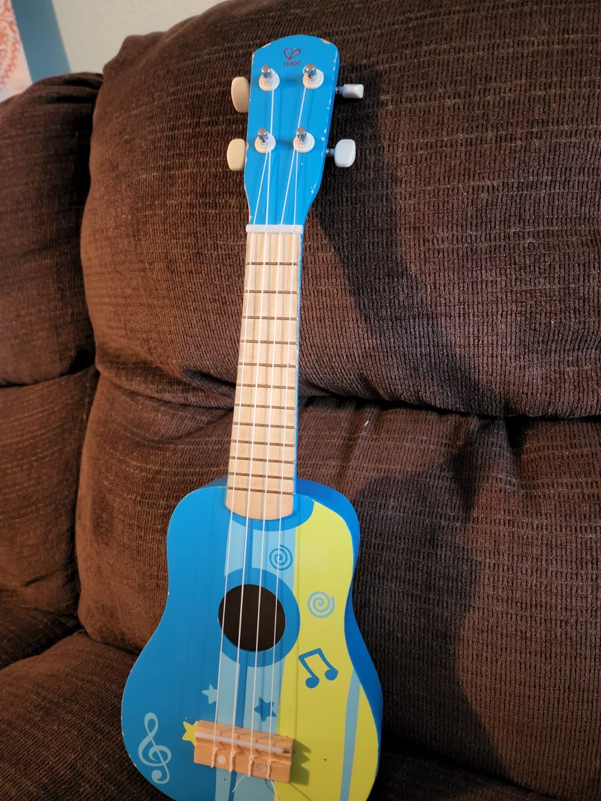 Hape Kid's Wooden Toy Ukulele, Red customer photo 2