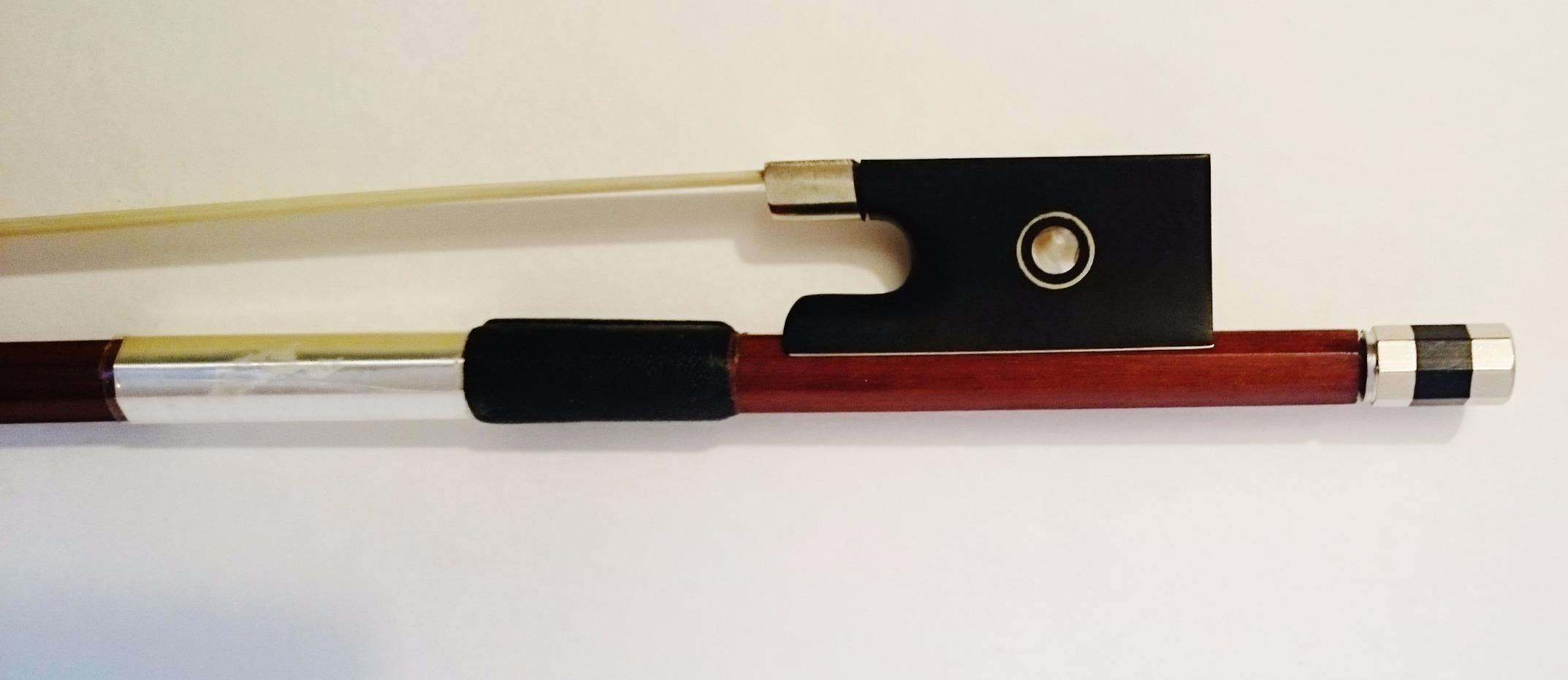 ADM 4/4 Full Size Student Violin Bow, Well Balanced Handmade Brazilwood Bow with Horsehair, Ebony Frog with Pearl Eye and Pearl Slide customer photo 2