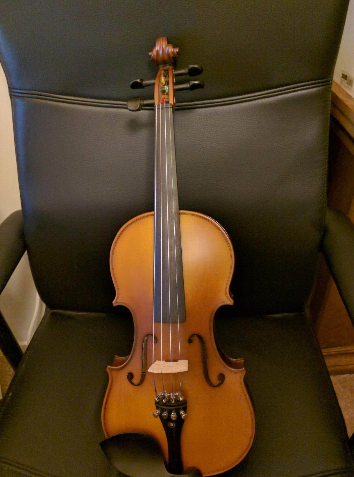 Cecilio Full Size 4/4 Violin with Hard Case & Shoulder Rest - Solidwood Ebony Fitted Violin with D'Addario Strings customer photo 2