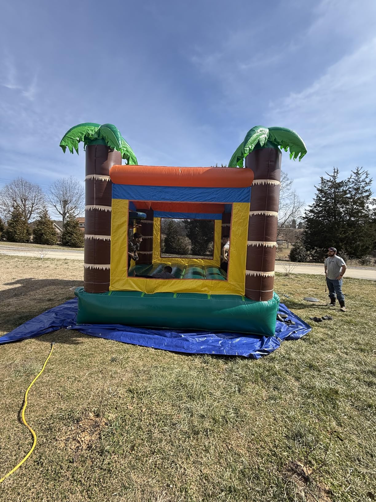 JumpOrange 14'x14' Commercial Safari Inflatable Bounce House - 13ft Tall Heavy Duty 15oz PVC Bouncer with Blower & Basketball Hoop- Indoor& Outdoor Rental Grade Jump House for Kids and Adults customer photo 2