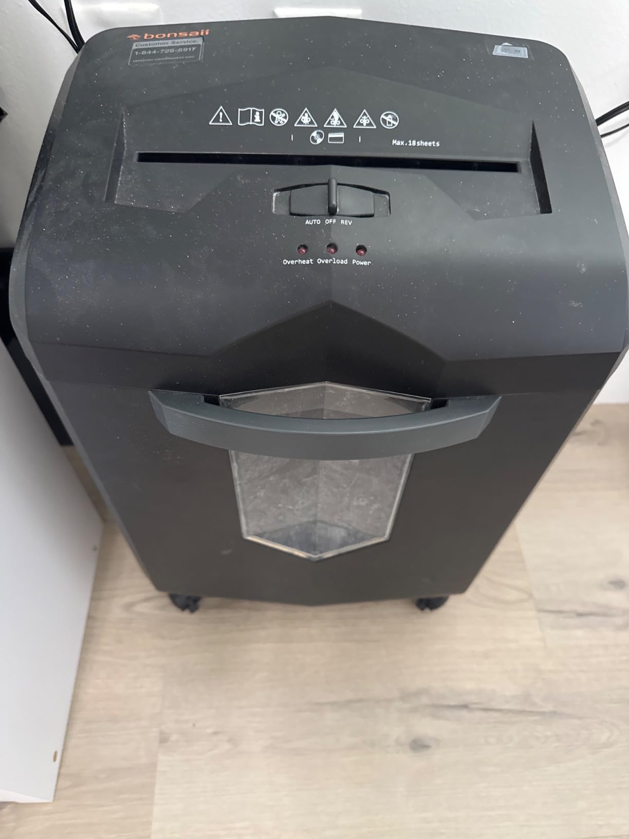 Bonsaii Paper Shredder, 18-Sheet 60-Minutes Shredder for Office Heavy Duty Cross-Cut Shredder with 6 Gallon Pullout Basket 4 Casters(C149-C) customer photo 2