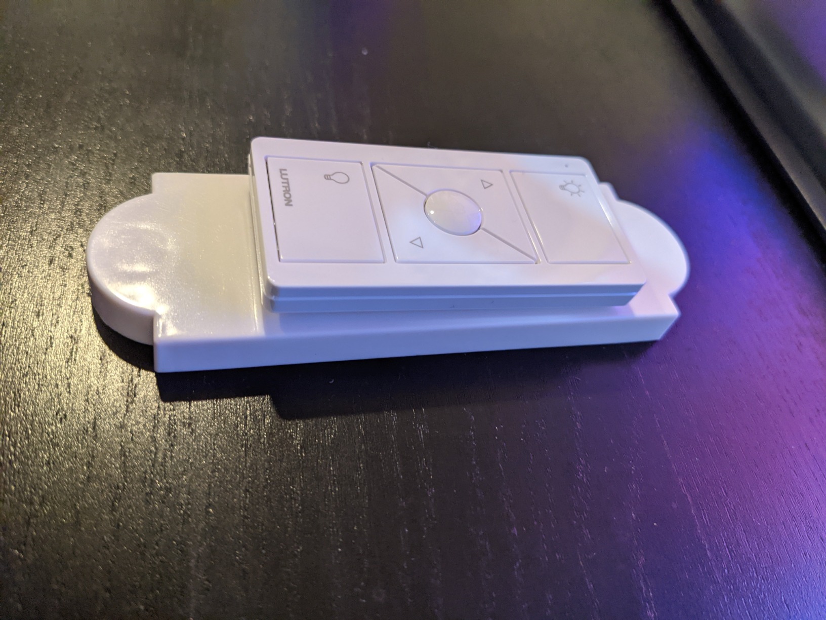 Pico Remote for Caseta Smart Dimmer Switch, 3-Button Control with Raise/Lower and Preset Lighting Level, For Table Top or Wallmount Use, PJ2-3BRL-WH-L01R, White customer photo 1