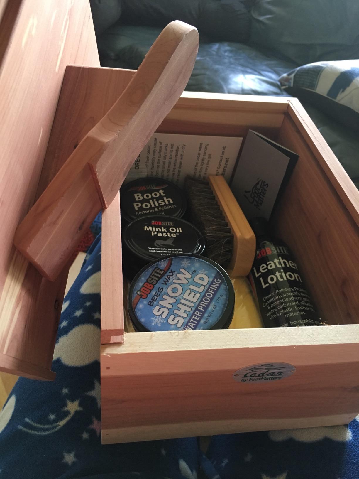 FOOTMATTERS Shoe Shine Valet Box - Hardwood Boot & Shoe Care customer photo 1