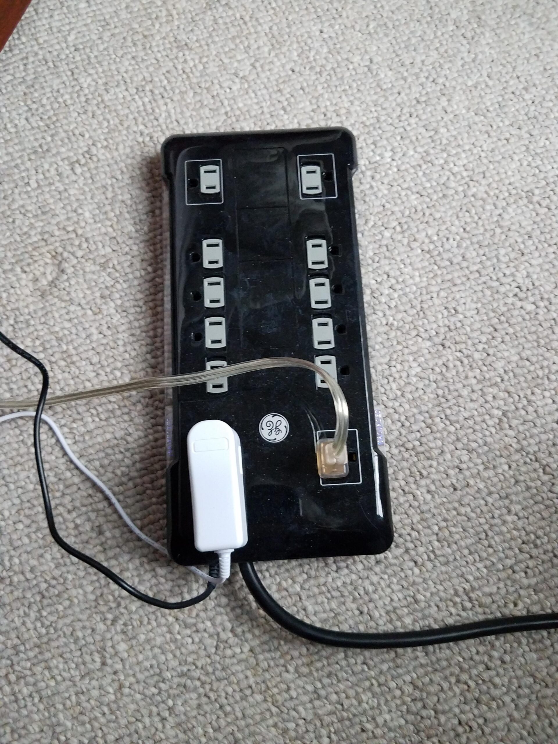 GE UltraPro 12 Outlet Surge Protector, Tethered 2 USB Ports, 8 Ft Power Cord, 4320 Joules, Flat Plug, Power Filter, Circuit Breaker, Warranty, UL Listed, Black, 11824 customer photo 1