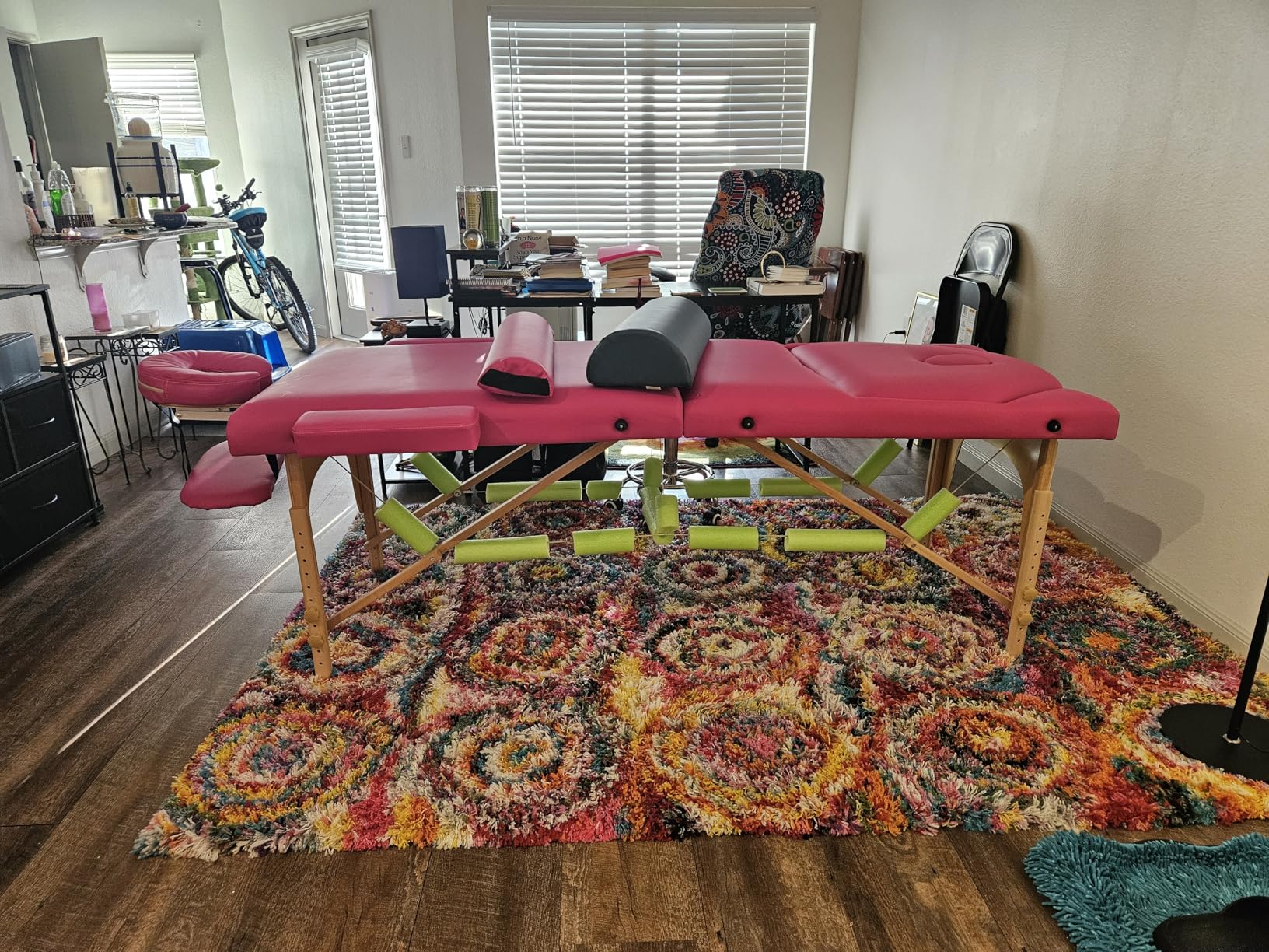 Saloniture Professional Portable Massage Table with Backrest - Black customer photo 2