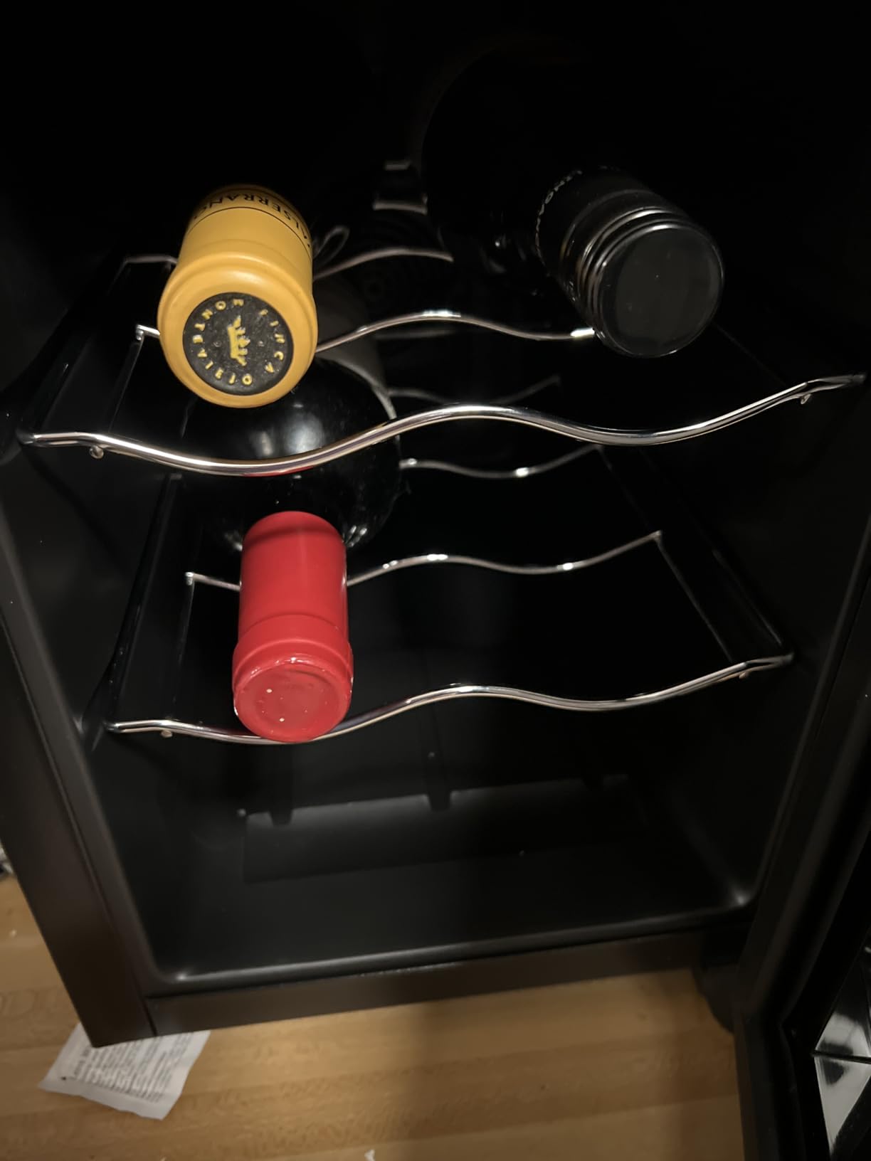 Koolatron 6 Bottle Wine Fridge - Freestanding Wine Cooler with Glass Door, 0.6 cu ft (16 L) Beverage Can Refrigerator, Digital Temperature Control, Ideal for Red, White & Sparkling Wine, Champagne customer photo 2