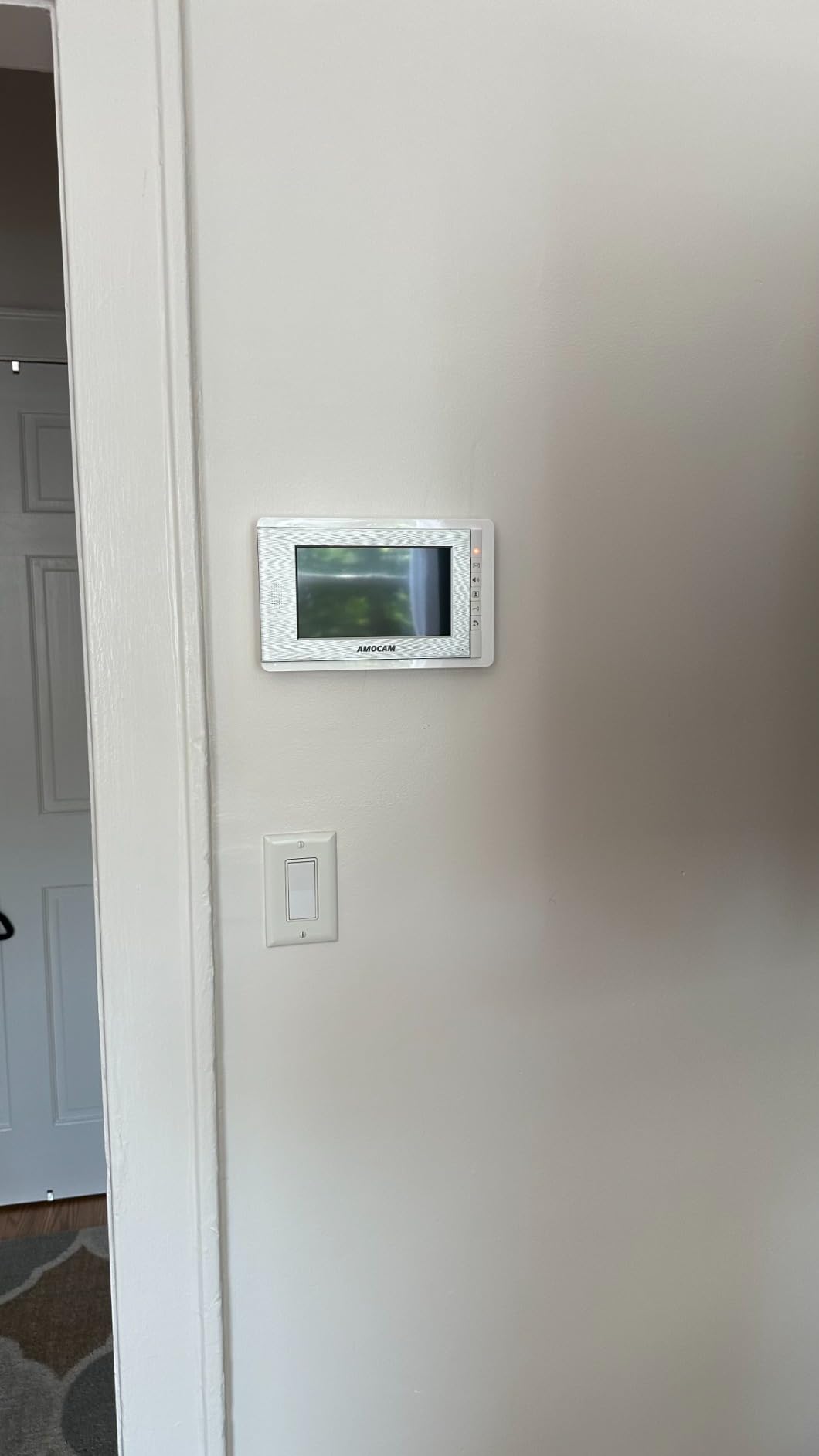 Apartment Video Intercom System, 4 Household Video Doorbell Kits, Wired 7 Inches Monitor, IR Outdoor Camera Support Monitoring, ID Unlock, 2 Way Intercom, 1- Camera and 4-Screen customer photo 2