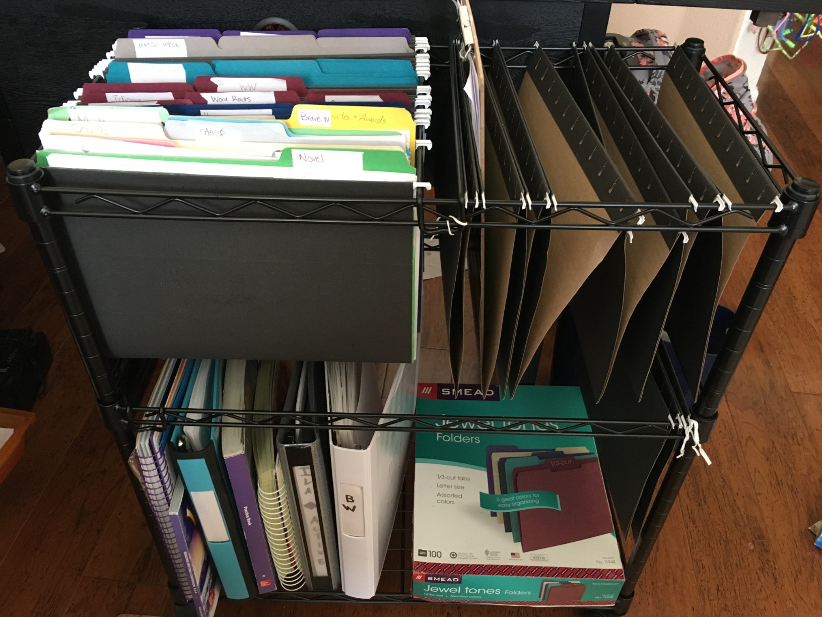 Oceanstar Portable 2-Tier Metal Rolling File Cart, Black customer photo 1