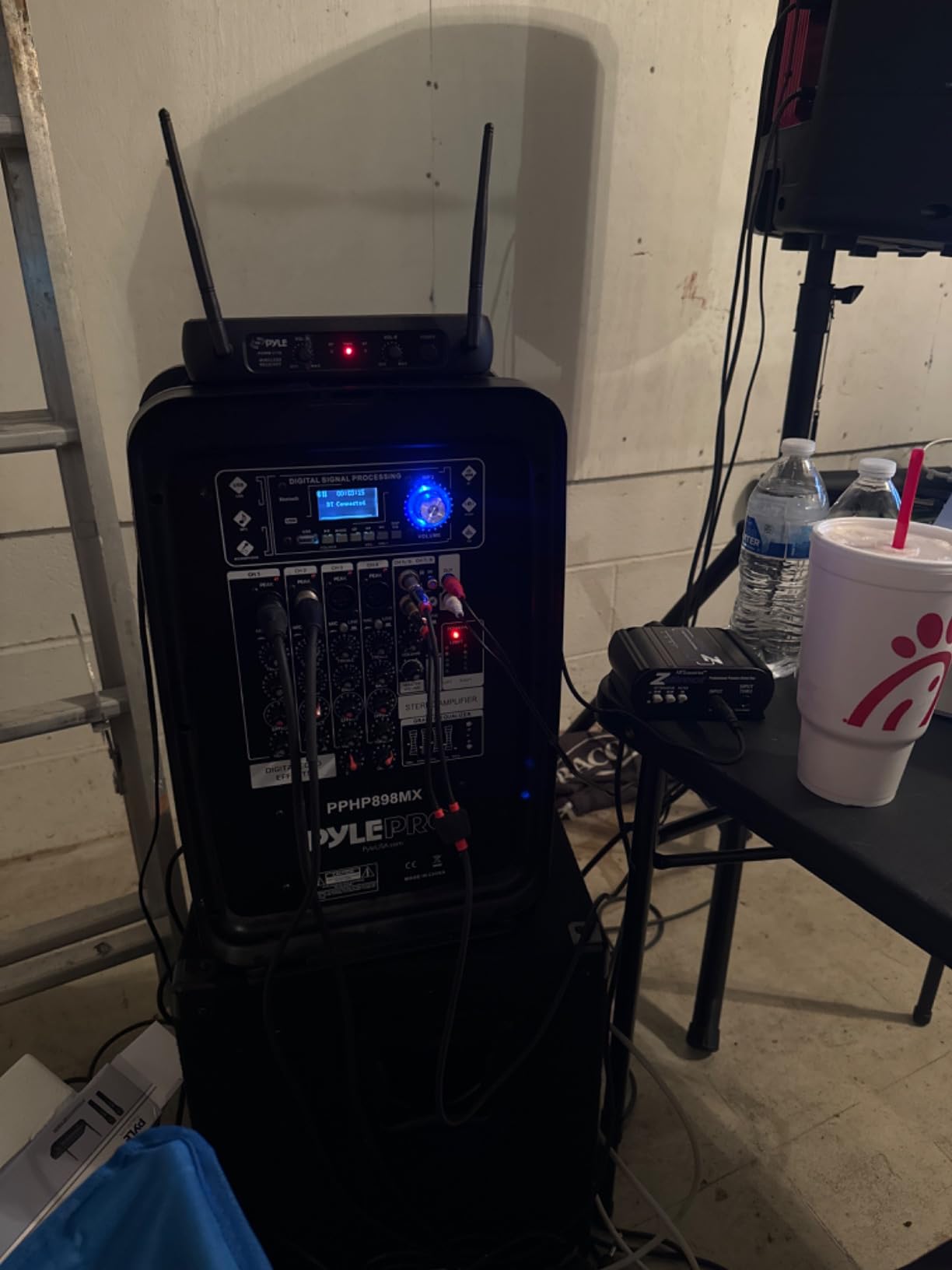 Pyle Channel Microphone System-VHF Fixed Dual Frequency Wireless Set with 2 Handheld Dynamic Transmitter Mics, Receiver Base-for PA, Karaoke, Dj Party (PDWM2135) customer photo 1