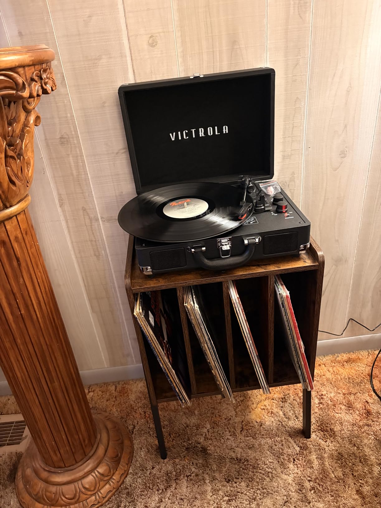 Victrola Journey Bluetooth Portable Suitcase Record Player - with Built-in Speakers, 3 Speed Vinyl Record Player, RCA Out, Headphone Jack (Black) customer photo 1