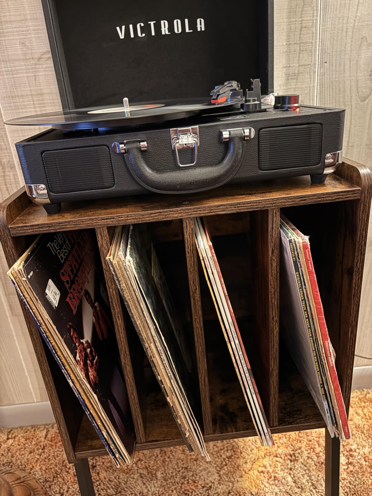 Victrola Journey Bluetooth Portable Suitcase Record Player - with Built-in Speakers, 3 Speed Vinyl Record Player, RCA Out, Headphone Jack (Black) customer photo 2