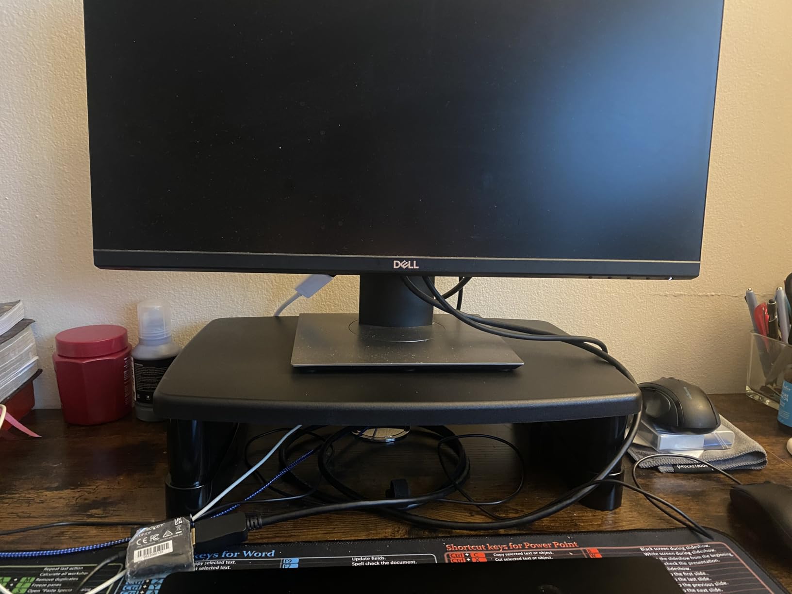 Amazon Basics Height Adjustable Monitor Stand Riser with Storage Organizer, Multifunctional Desk Accessories for Reduced Neck Strain - Fits Monitors, Laptops Up to 22lbs, Black customer photo 1