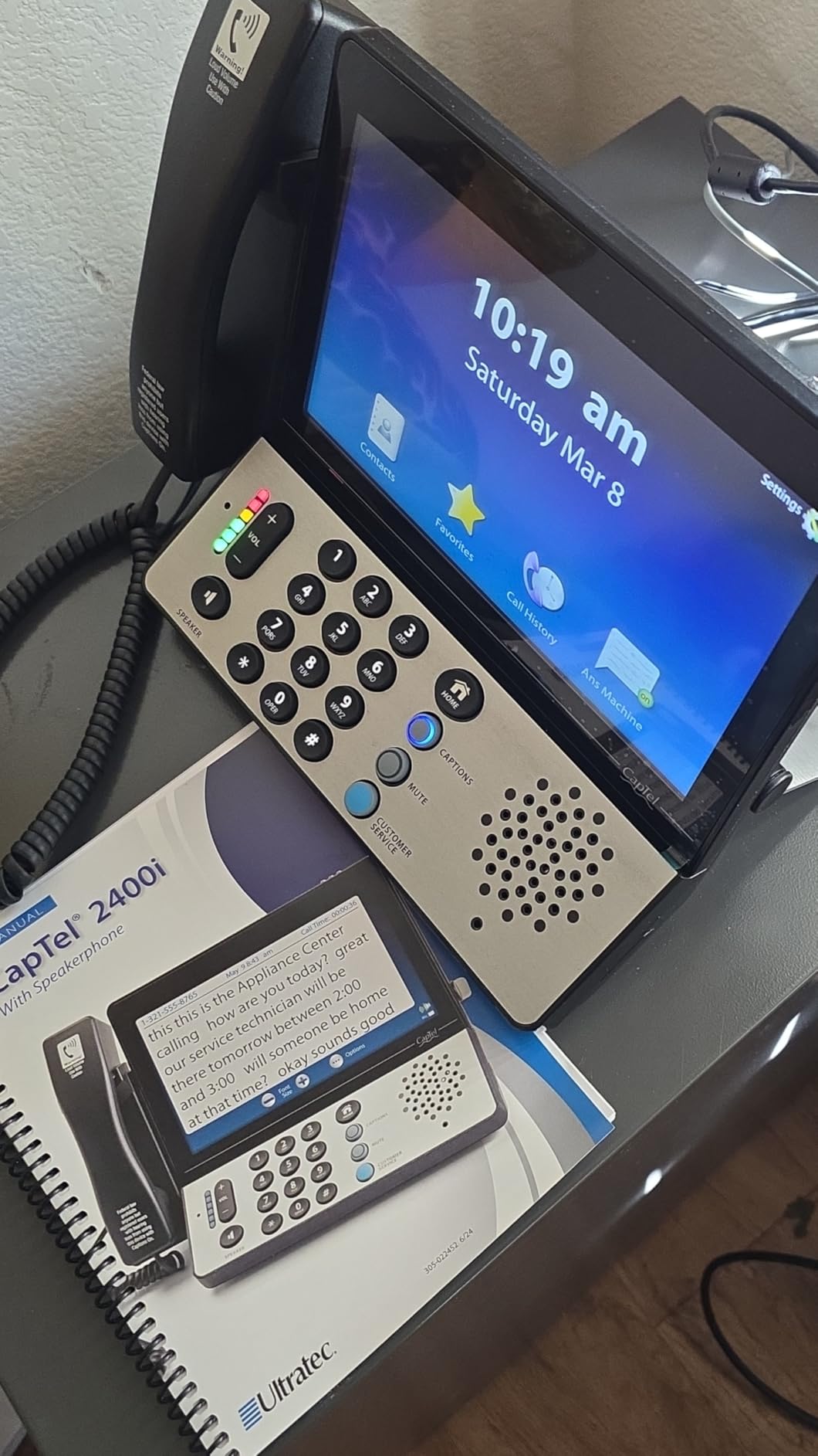 Hamilton CapTel 2400iSPNBT Captioned Telephone, Hearing Impaired Phones, Volume Control with up to 40dB Amplification Gain, Large Touch Screen Display, Wi-Fi Capable, Answering Machine & Speakerphone customer photo 1