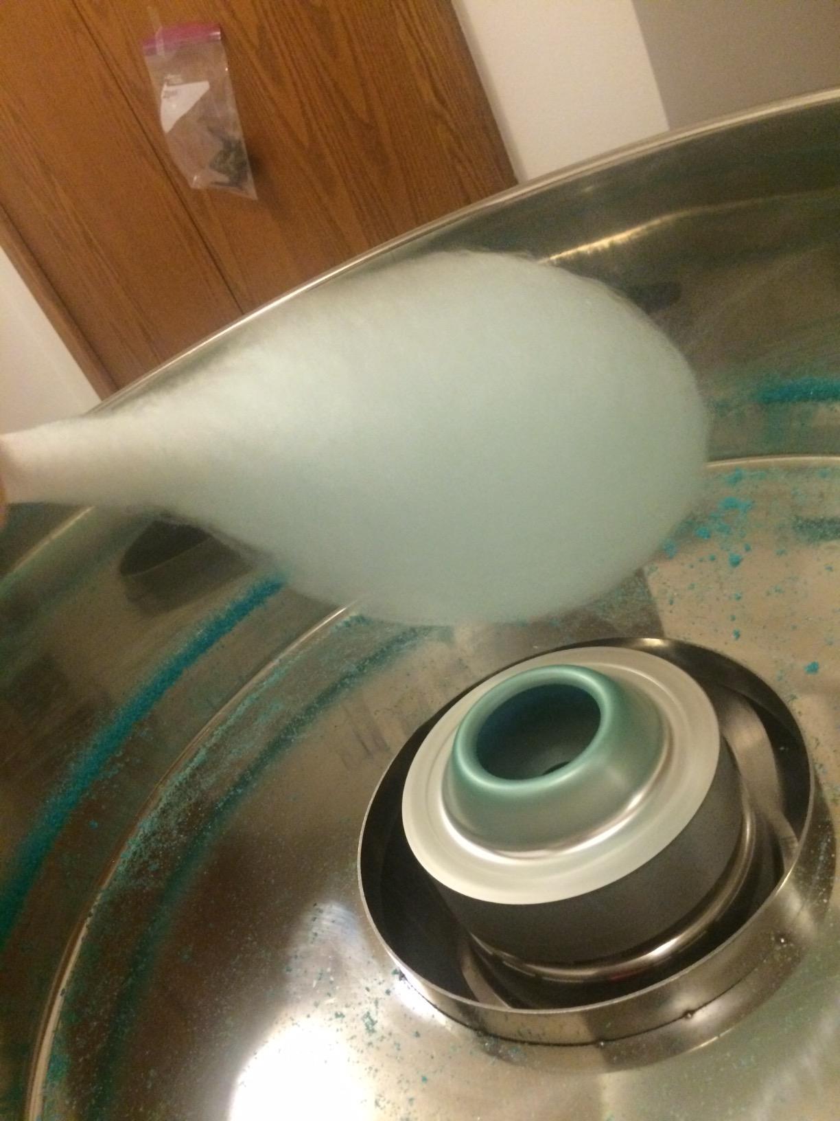 Cotton Candy Machine With Cart - 1000W Flufftastic Floss Maker With Stainless-Steel Pan, Side Trays, And 13in Wheels By Great Northern Popcorn (Blue) customer photo 2
