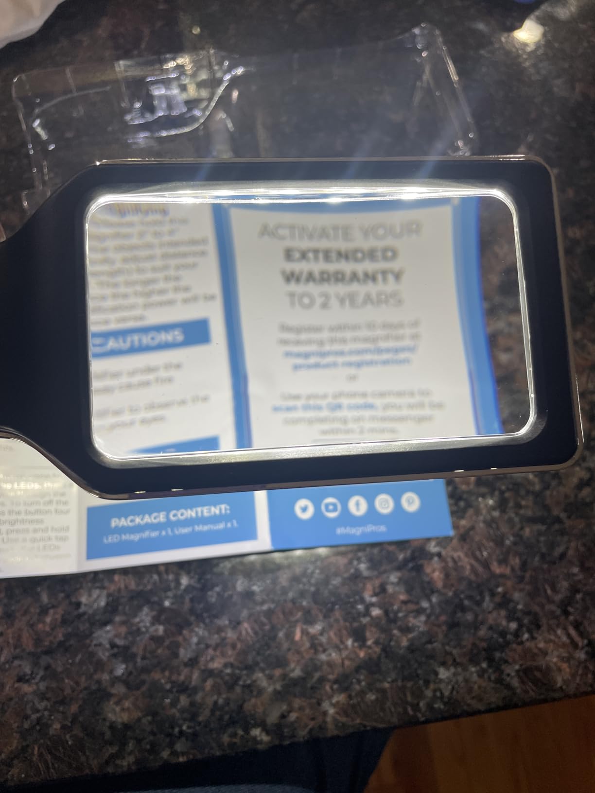 MAGNIPROS Patented 3X Large Magnifying Glass with Light | 3 Color Light Modes | Anti-Glare Lens & Stepless Dimmable LEDs | Perfect for Reading Fine Print & Inspection - Ideal for Seniors & Low Vision customer photo 1