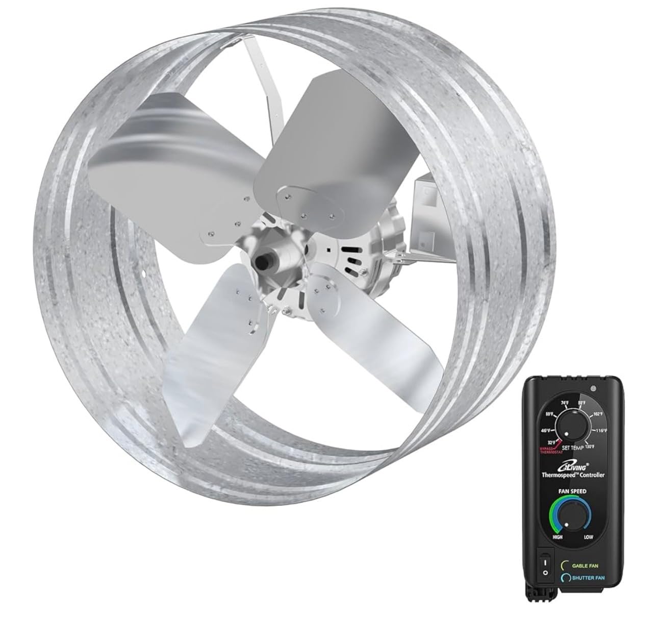 iLiving ILG8G14-12T Automatic Gable Mount Attic Ventilator Fan with Adjustable Thermostat, 2339 CFM customer photo 2