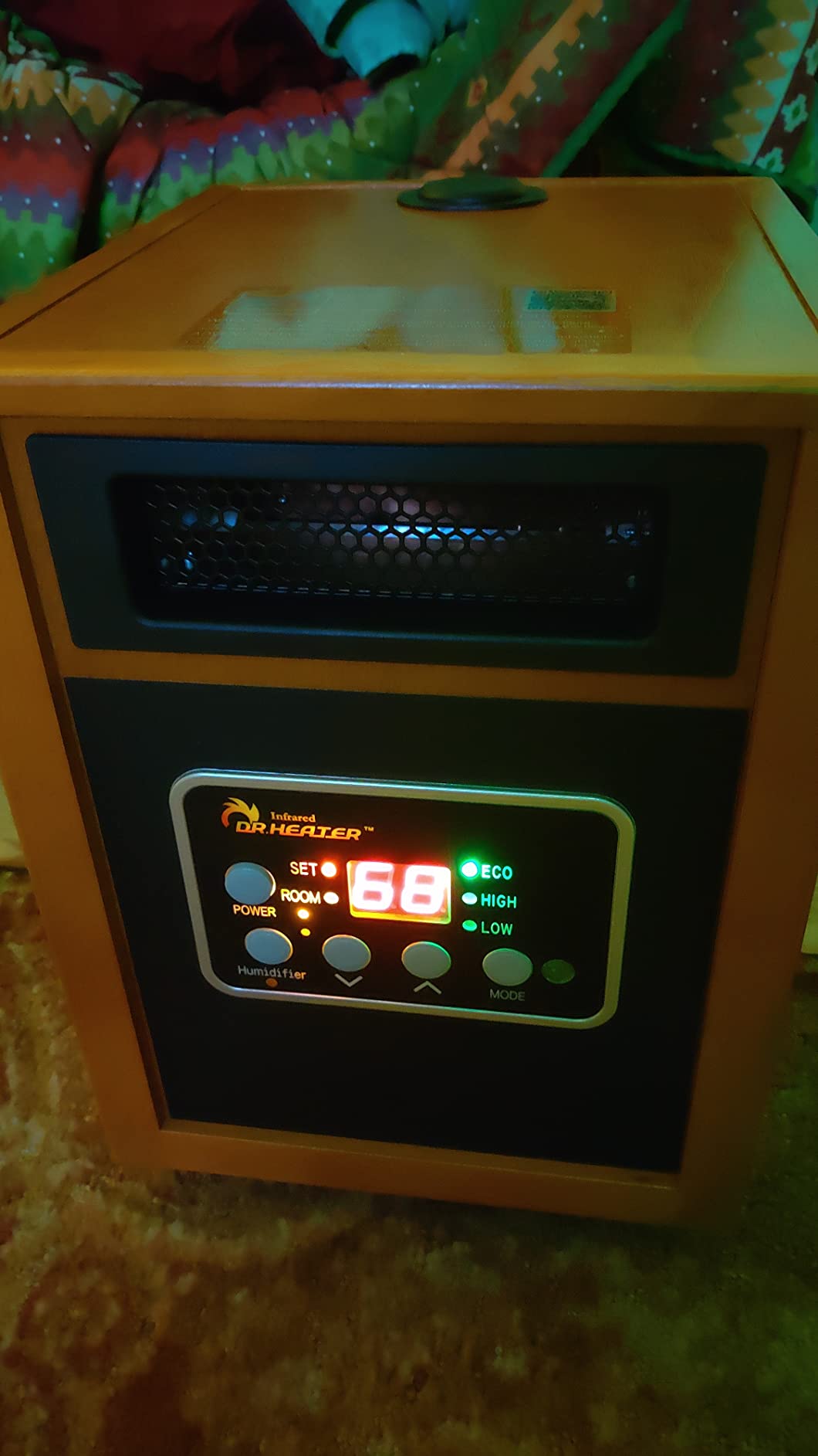 Dr. Infrared Heater DR-968H Indoor Portable Space Heater with Humidifier, 1500-Watt, Cherry customer photo 1