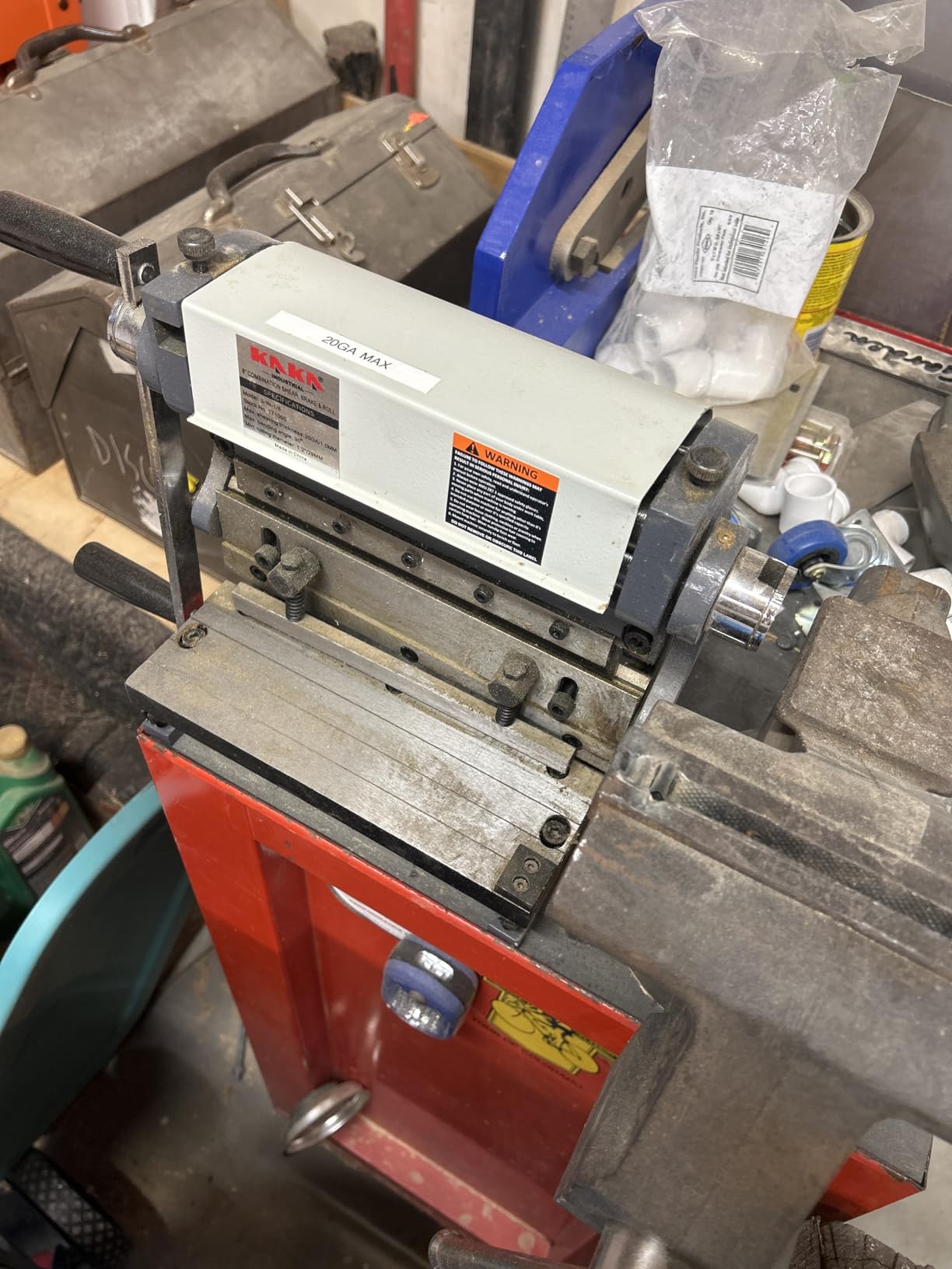 KAKA INDUSTRIAL Metal Brake,8-inch, 3-In-1 Combination Shear Brake Roll Machine,20-Gauge Shear, 90° |Slip Roll Machine for Bending Rolling 3-IN-1/8 customer photo 1
