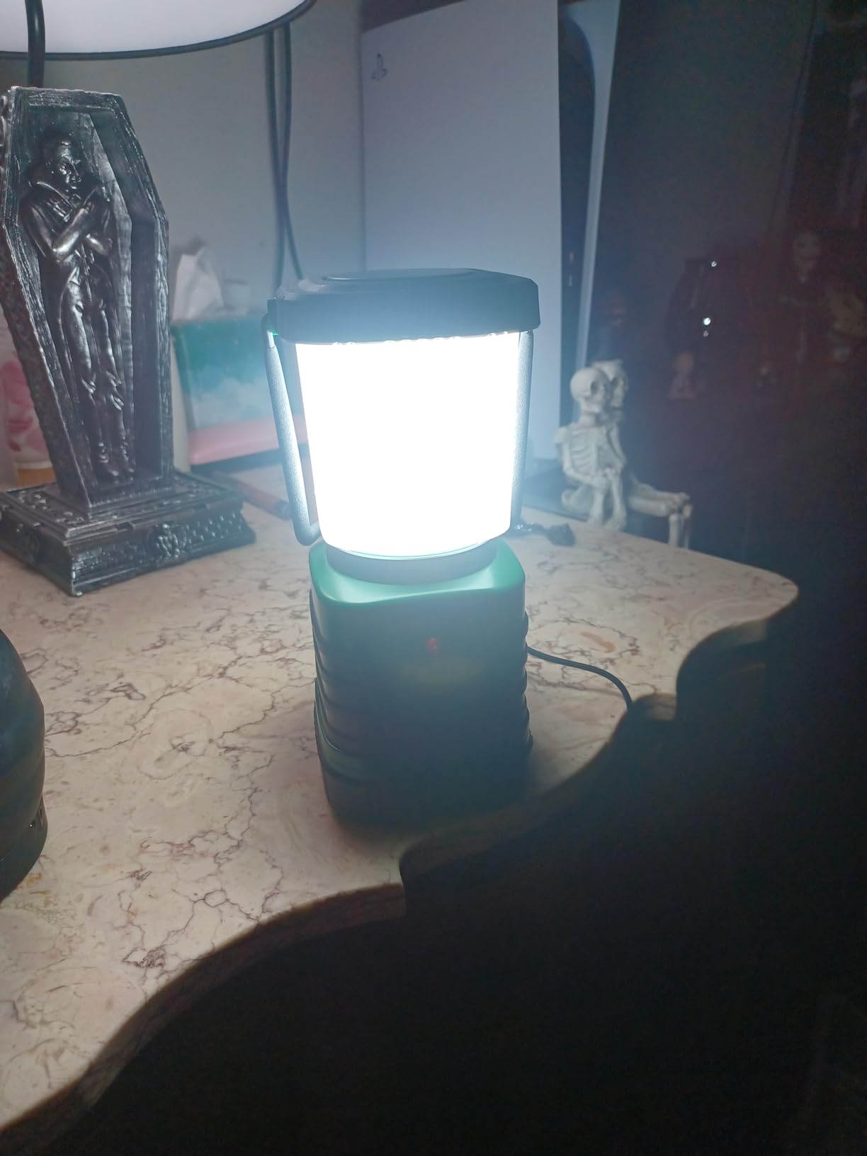 Lighting EVER 1000LM LED Camping Lantern Rechargeable, 4400mAh Power Bank, Camping Essential with 4 Light Modes, IP44 Waterproof Lantern Flashlight for Hurricane Emergency, Hiking, USB Cable Included customer photo 1