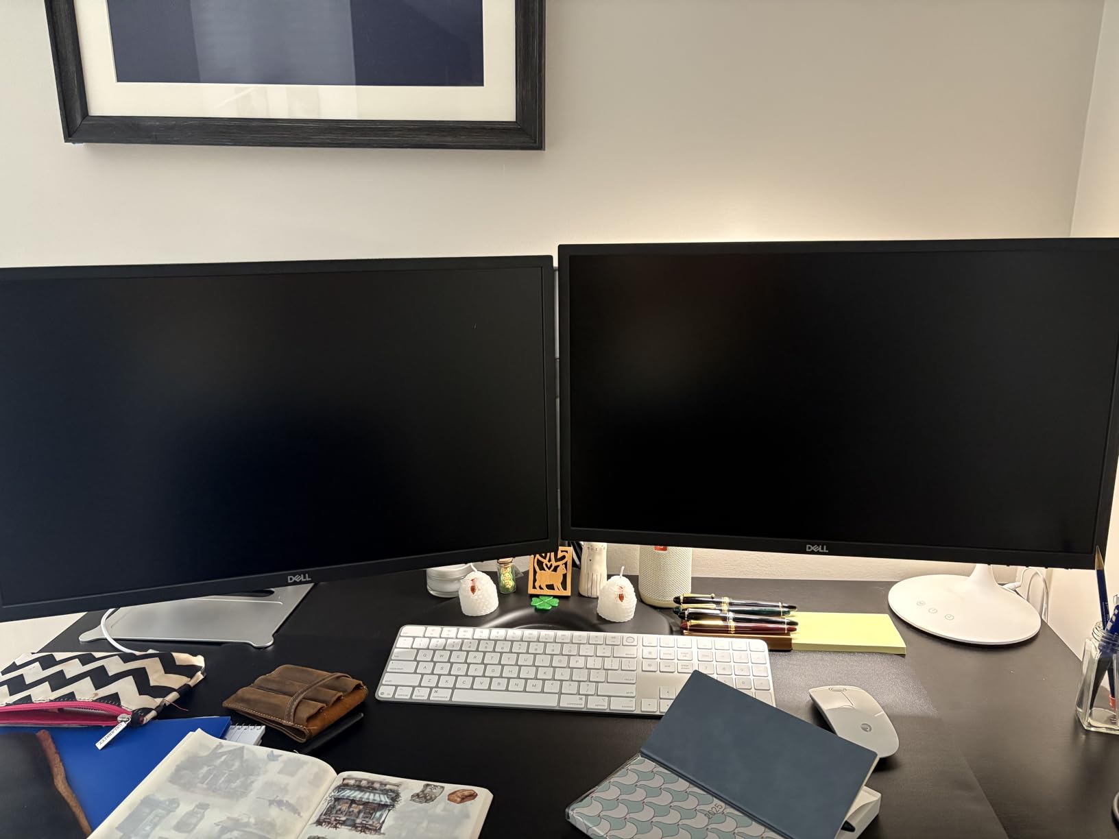 WALI Dual Monitor Stand for Desk, Monitor Stands for 2 Monitors up to 27 inch, Dual Monitors Mount Fits up to 22lbs, Free Standing Full Motion Dual Monitors Arm for Desk (MF002), Black customer photo 1