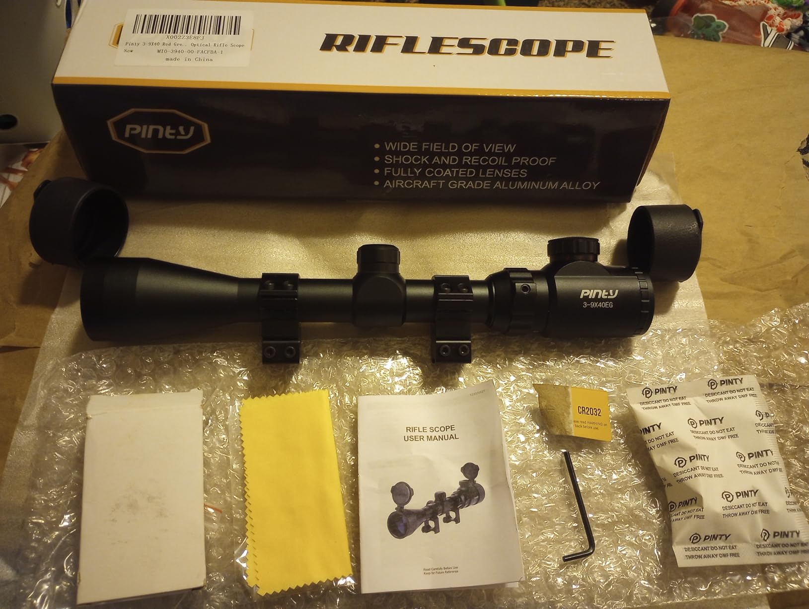 PINTY 3-9x40 Rifle Scope with Red/Green Illuminated Reticle & Rangefinder, Multicoated Lens with Mounts for Picatinny Rail customer photo 2