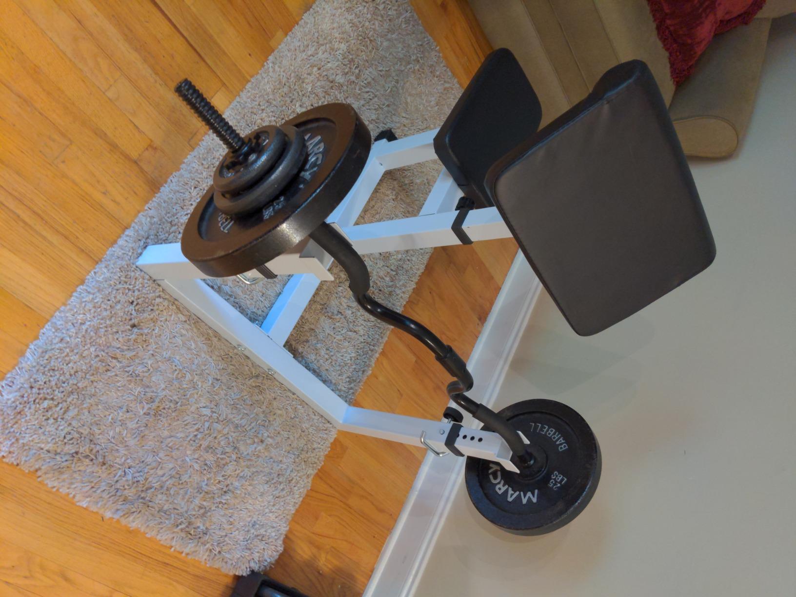 ZENY Preacher Curl Bench Arm Curl Weight Bench Weightlifting, Biceps Triceps Muscle Strength Training, Isolated Barbell Rack Stand Home Gym Equipment, Adjustable Height customer photo 1