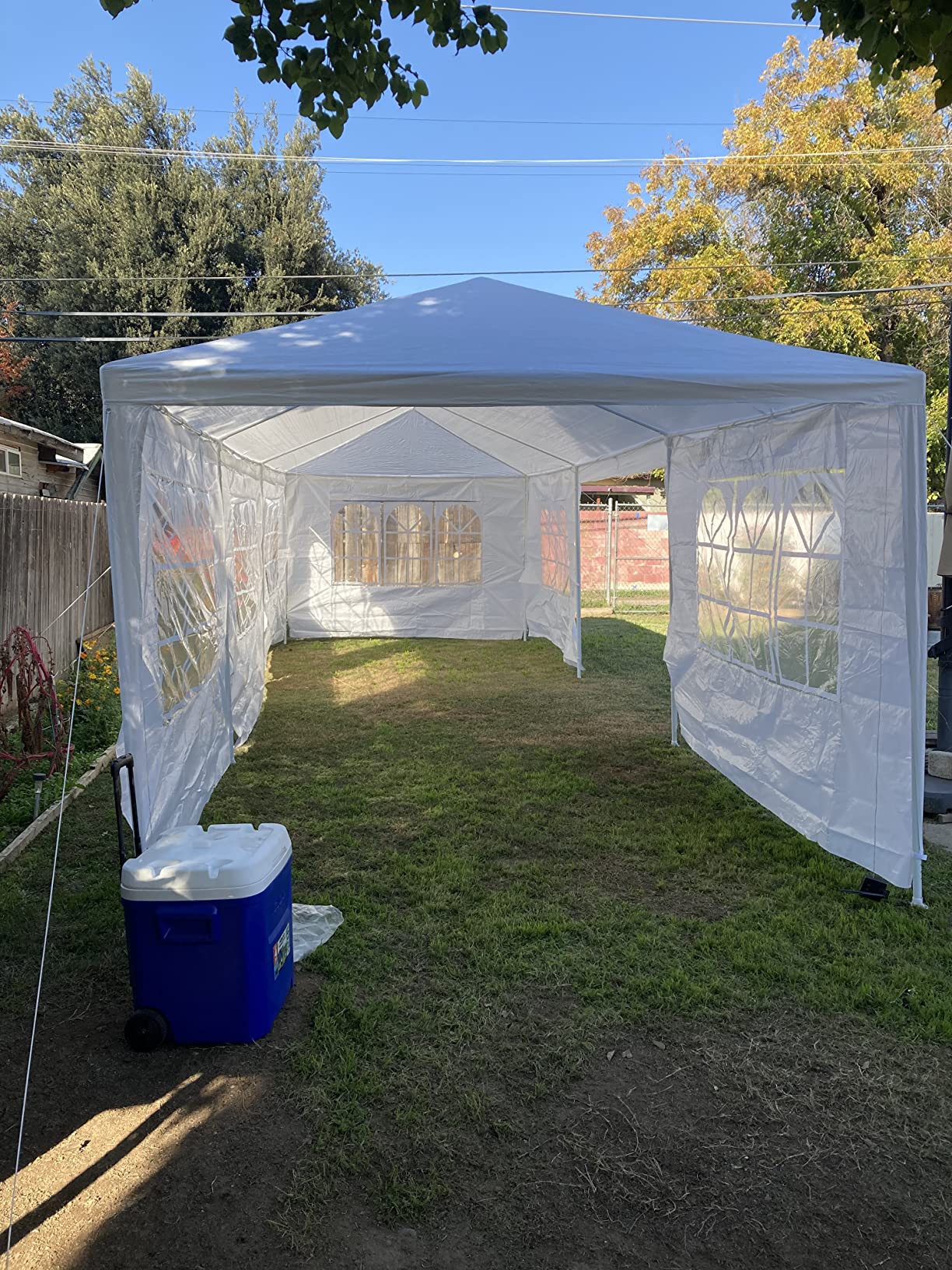 FDW Party Tent 10'x20' Outdoor Canopy Party Wedding Tent Garden Gazebo Pavilion Cater Events -4 Removable Sidewalls,White customer photo 1