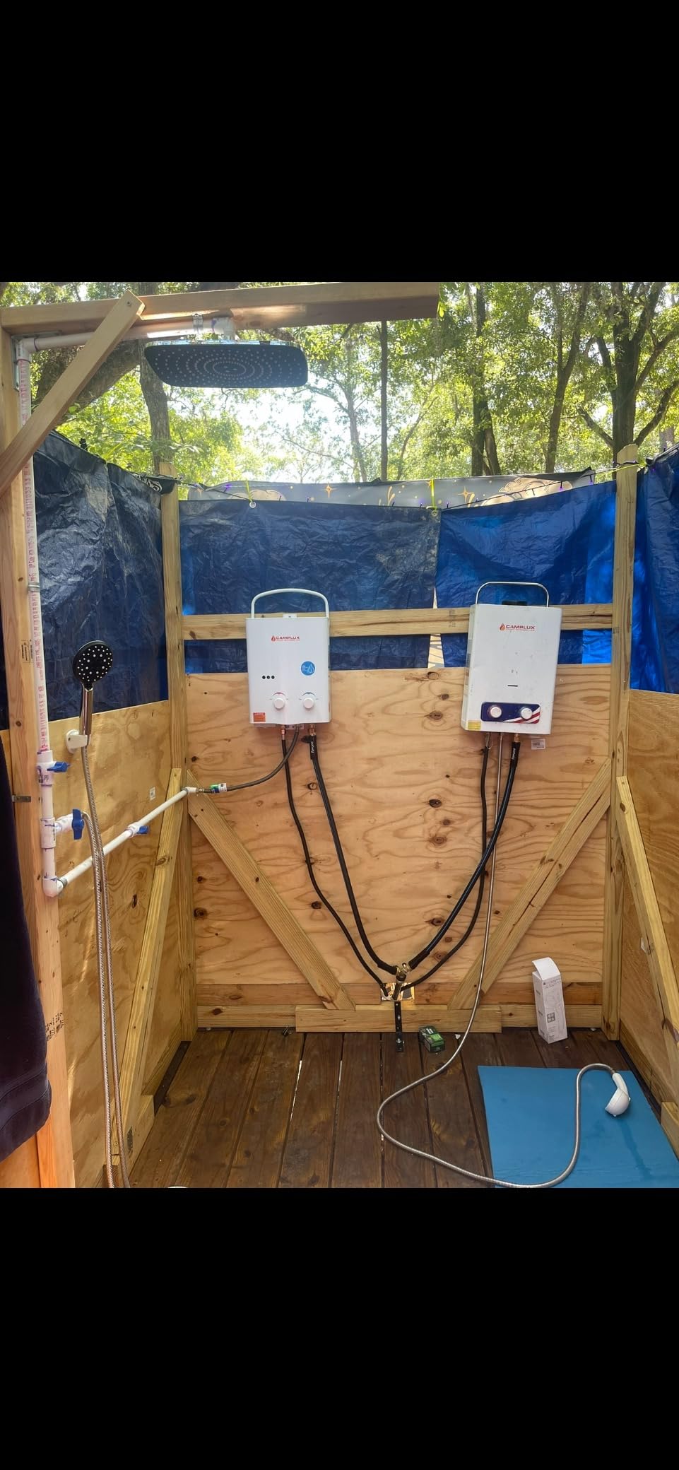 CAMPLUX 5L Portable Tankless Water Heater, 1.32 GPM Outdoor Propane Shower for Camping, RV, Off-Grid, Instant Hot Water with Folding Handle, Overheat Protection, Low Pressure Startup, AY132, White customer photo 1