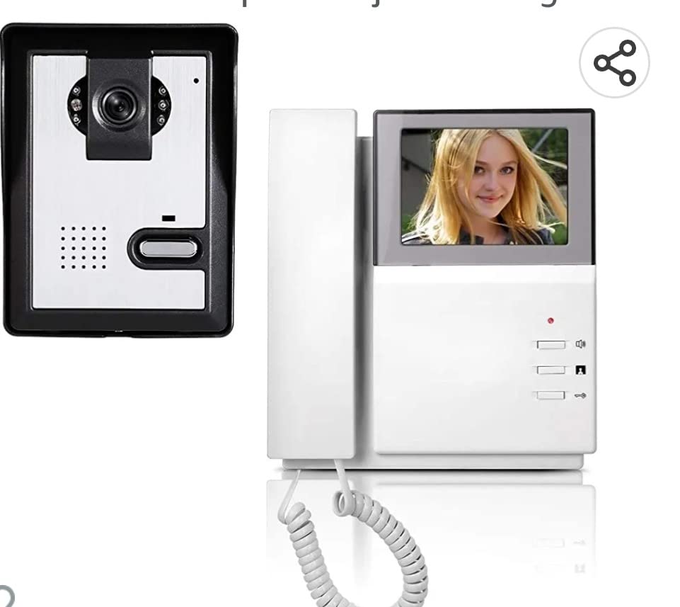 Video Door Phone System, 4.3 Inches Clear LCD Monitor Wired Video Intercom Doorbell Kits, IR Night Vision Outdoor Camera Door Intercom, Doorphone Telephone Style for Home Improvement customer photo 1