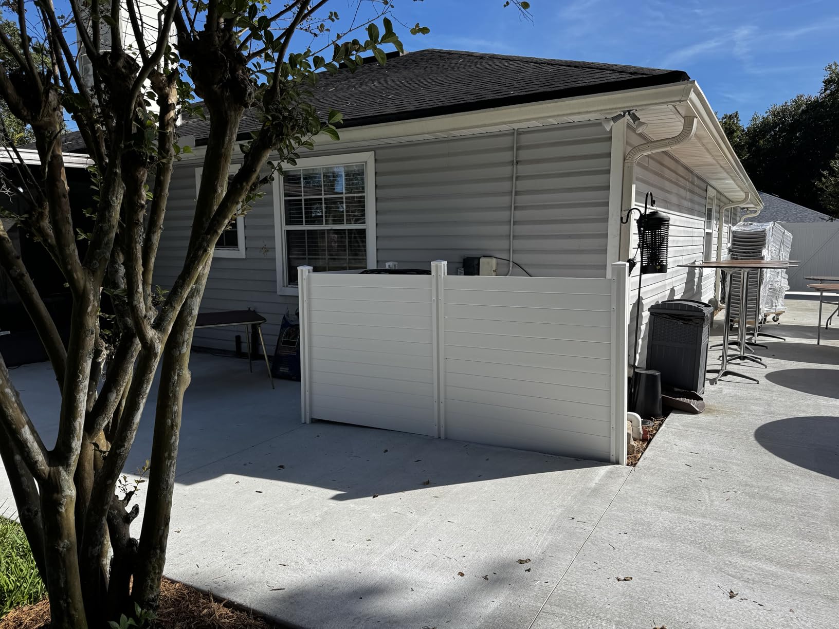 4ft H x 4ft W (2 Panels) No Dig Enclo Premium White Vinyl Privacy Screen, Outdoor Privacy Panels, Use As Air Conditioner Fence, Trash Can Enclosure, Pool Equipment Enclosure, ZP19014 customer photo 1