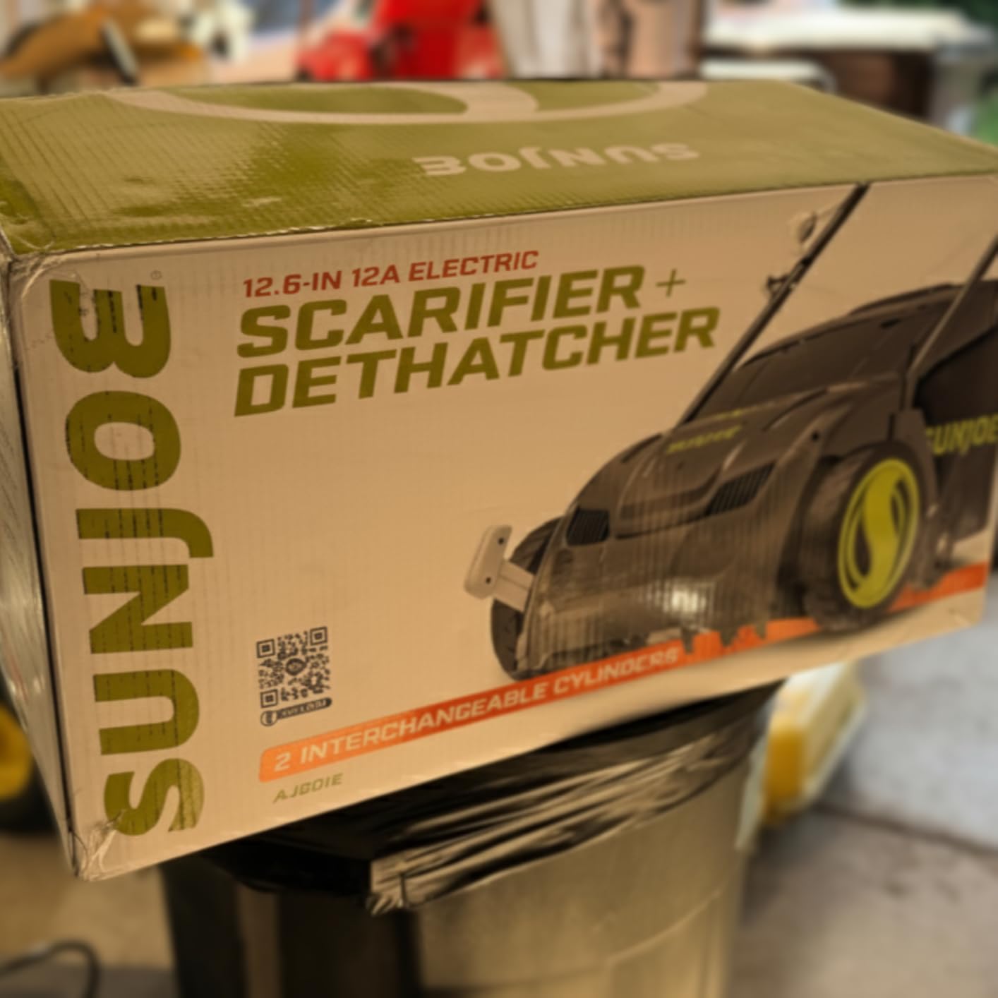 Sun Joe Corded Electric Dethatcher & Scarifier with 8-Gal Bag, 12.6-Inch Cutting Width, 12-Amp Motor - Heavy-Duty Yard Trimmer for Gardening Care and Lawn Maintenance, AJ801E customer photo 1