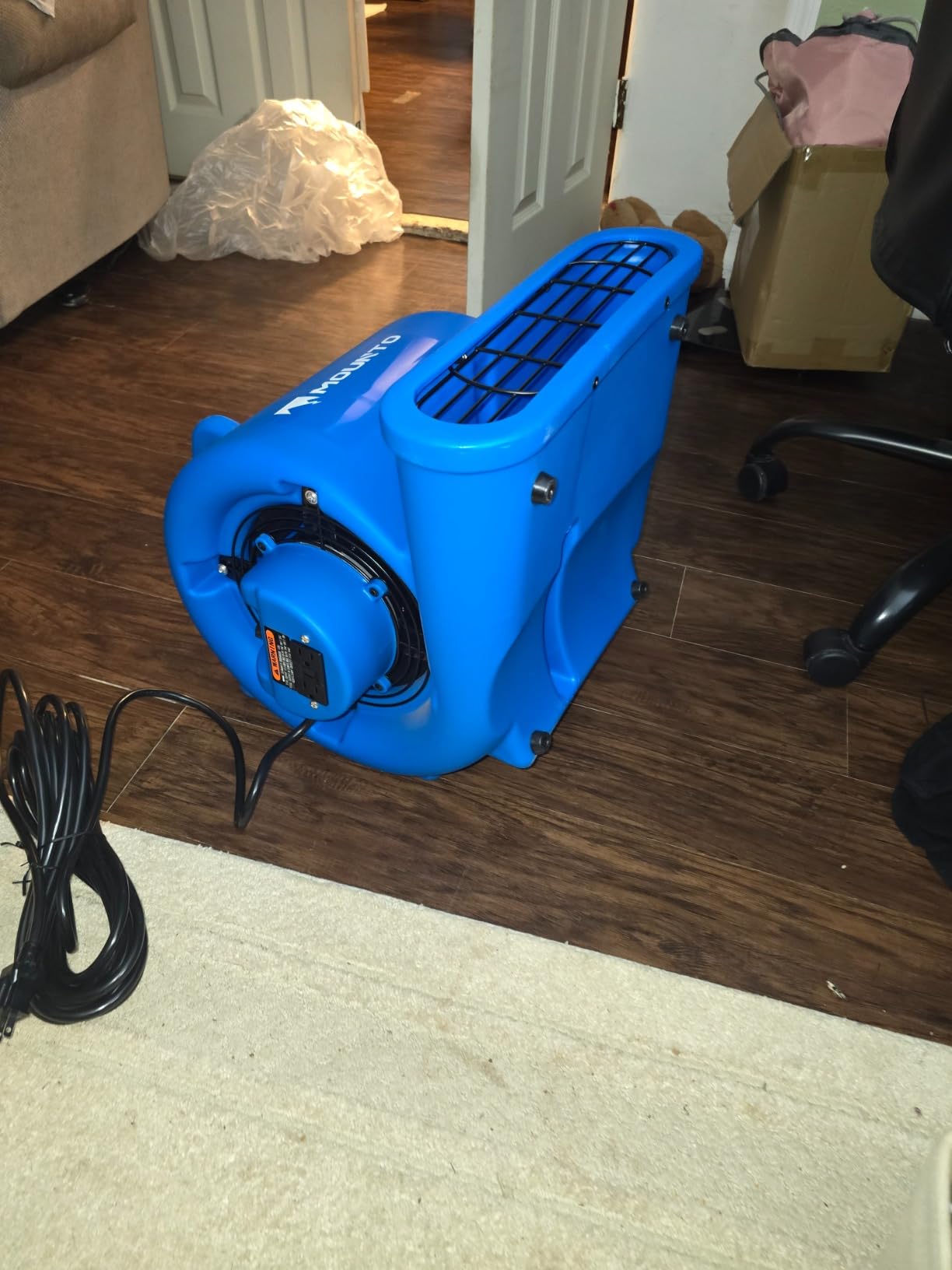MOUNTO 1/3 HP 2000 CFM Air Mover for Water Damage Restoration - Heavy-Duty Carpet Dryer & Floor Blower Fan with 3 Speeds, Dual GFCI Outlets & 25ft Power Cord customer photo 2
