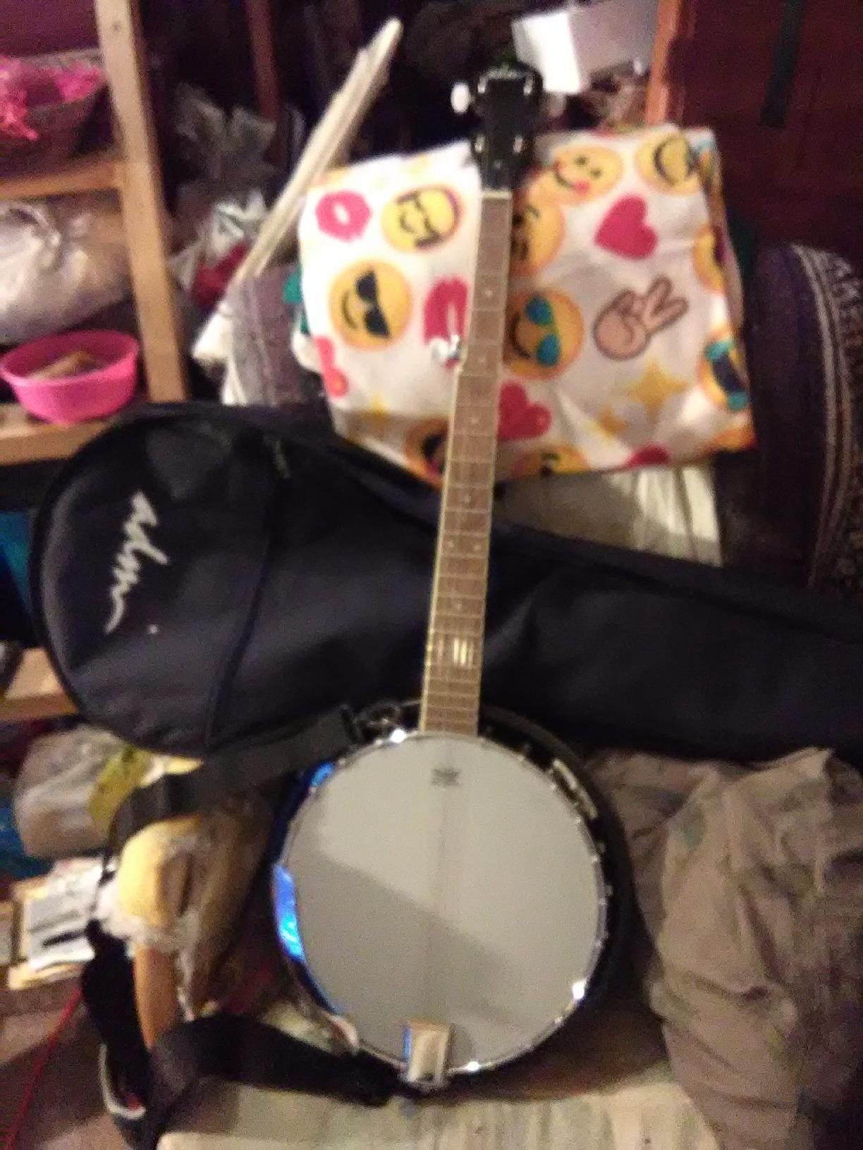 ADM Banjo 5 String Full Size Banjoes Set, 38 Inch Beginner Banjo Kit with Resonator, Remo Drum Head, Open or Closed Back, Gift Package Free Lessons Starter Accessories for Adults Teenager, Brown customer photo 1